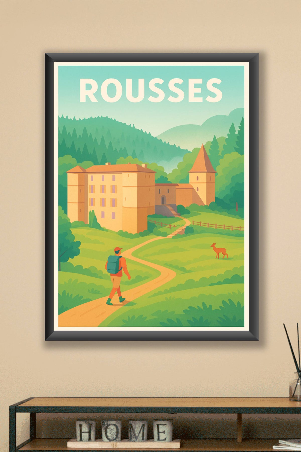 Affiche Rousses — Invitation à la randonnée au cœur de la nature · poster d'art de Rousses