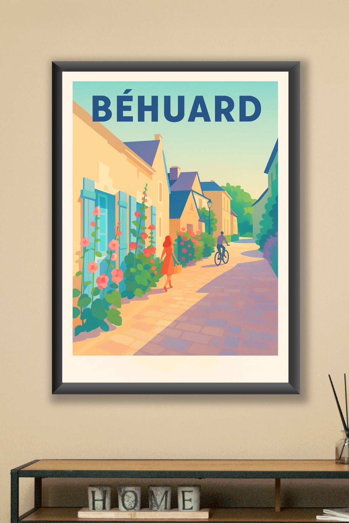Affiche Béhuard — Promenade bucolique au cœur du village · poster d'art de Béhuard