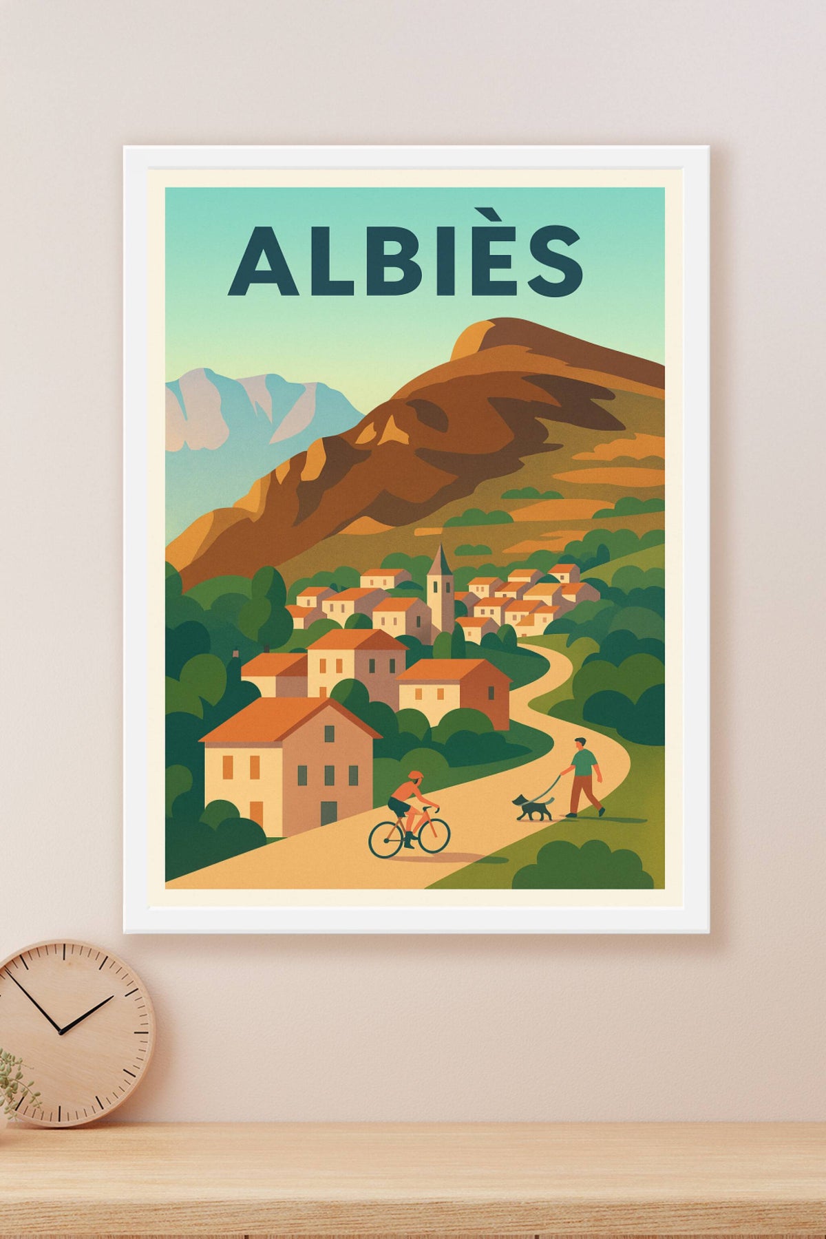 Affiche Albiès — Le charme paisible des montagnes ariégeoises · poster d'art de Albiès