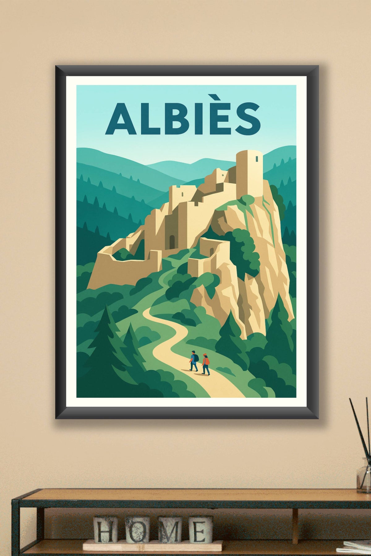 Affiche Albiès — Randonnée au cœur des ruines médiévales · poster d'art de Albiès