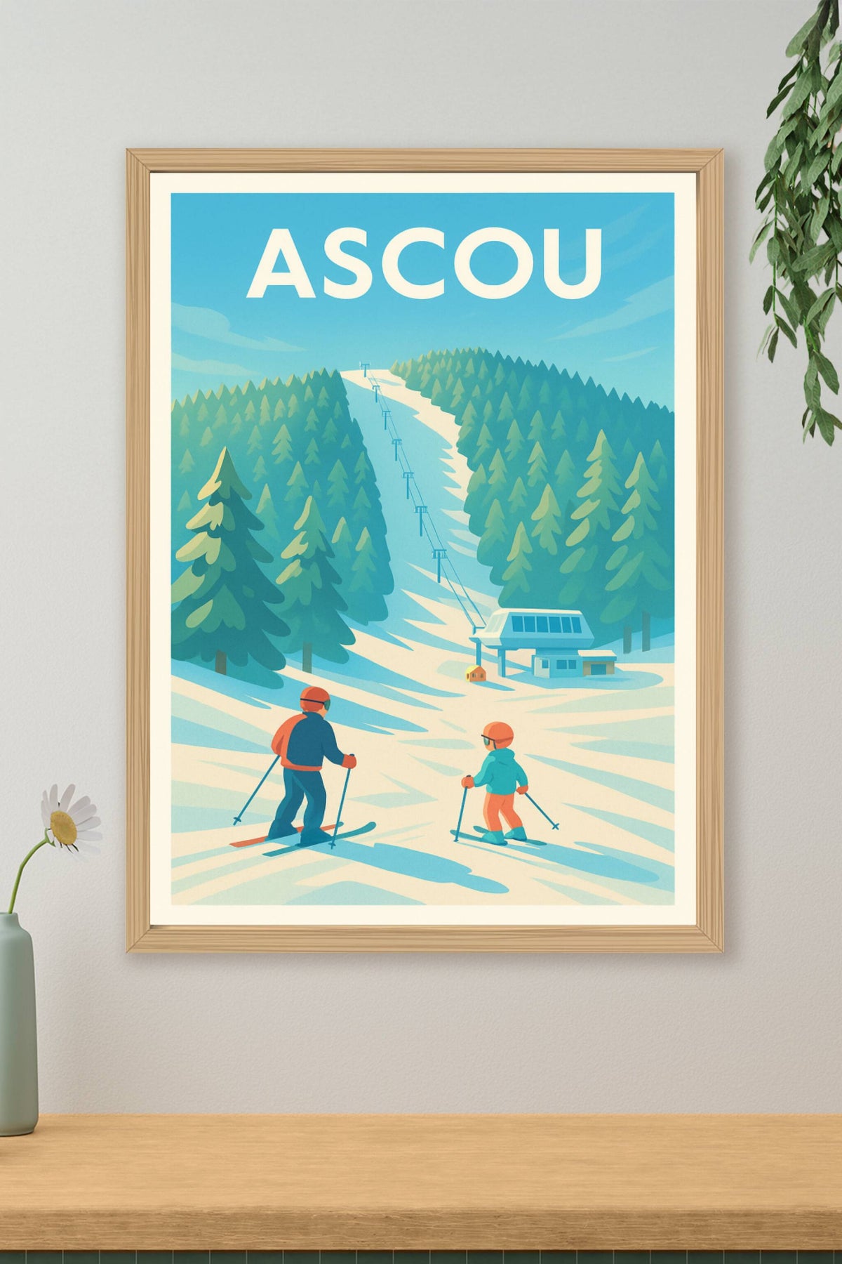 Affiche Ascou — Évasion hivernale en montagne · poster d'art de Ascou