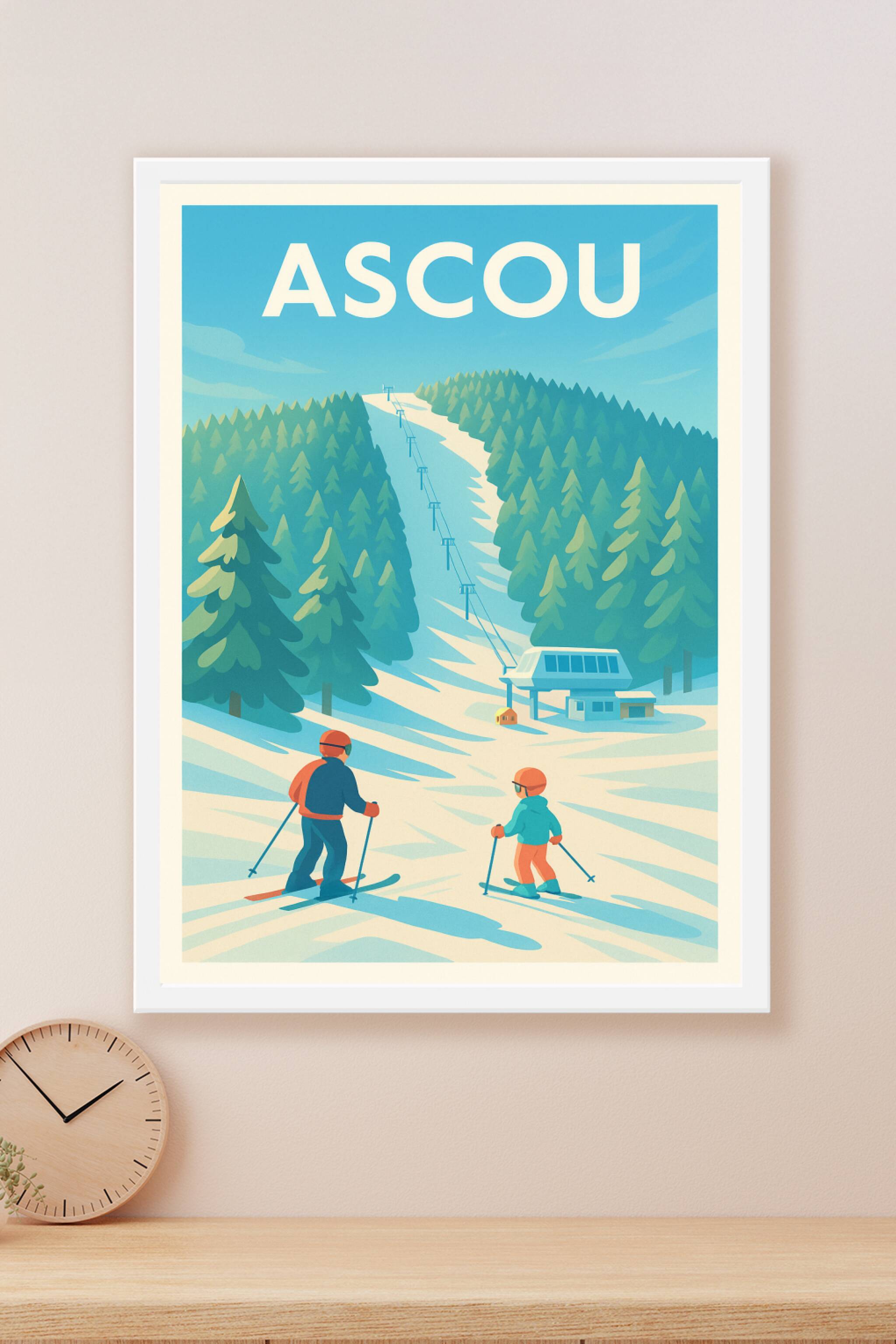 Affiche Ascou — Évasion hivernale en montagne · poster d'art de Ascou