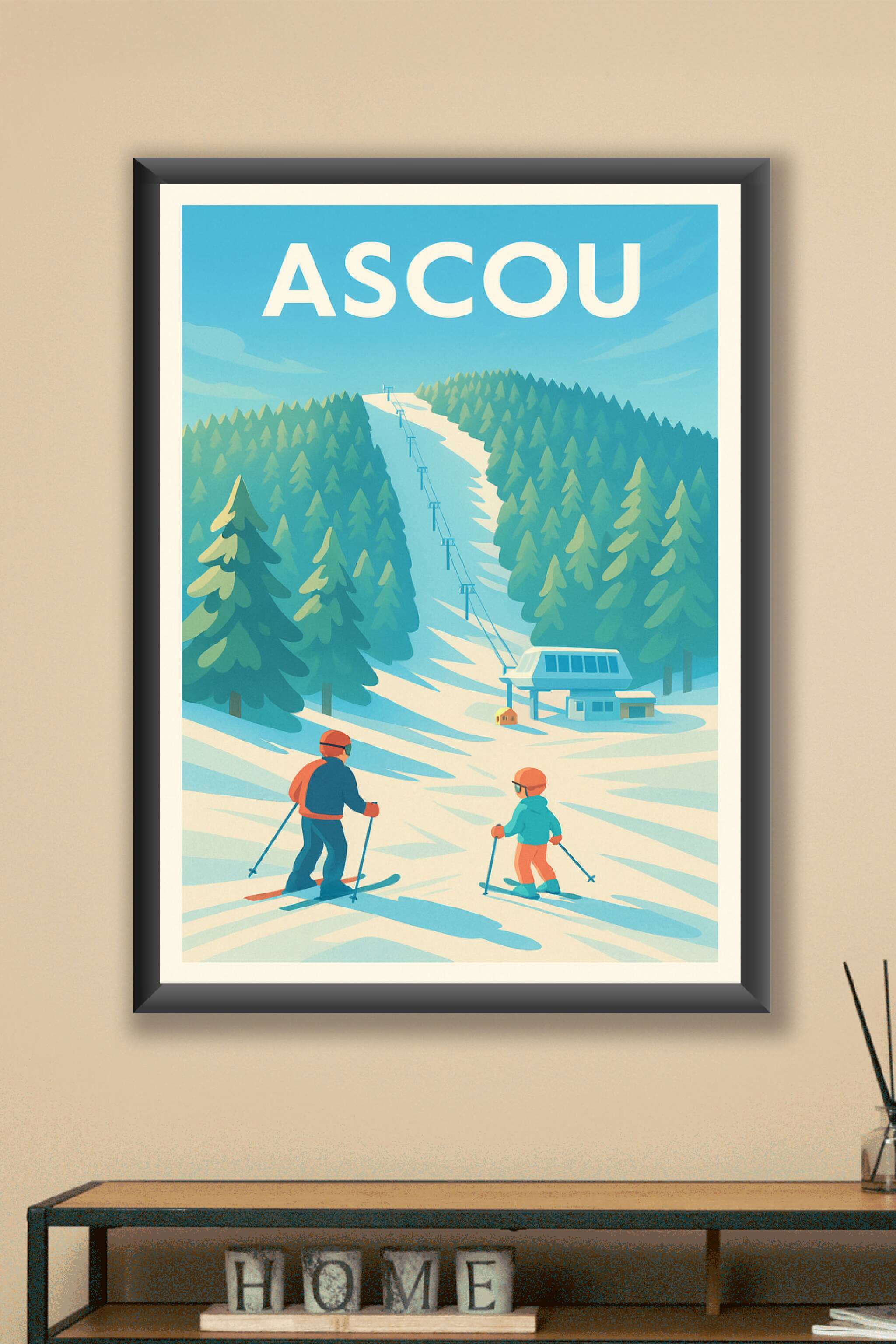 Affiche Ascou — Évasion hivernale en montagne · poster d'art de Ascou