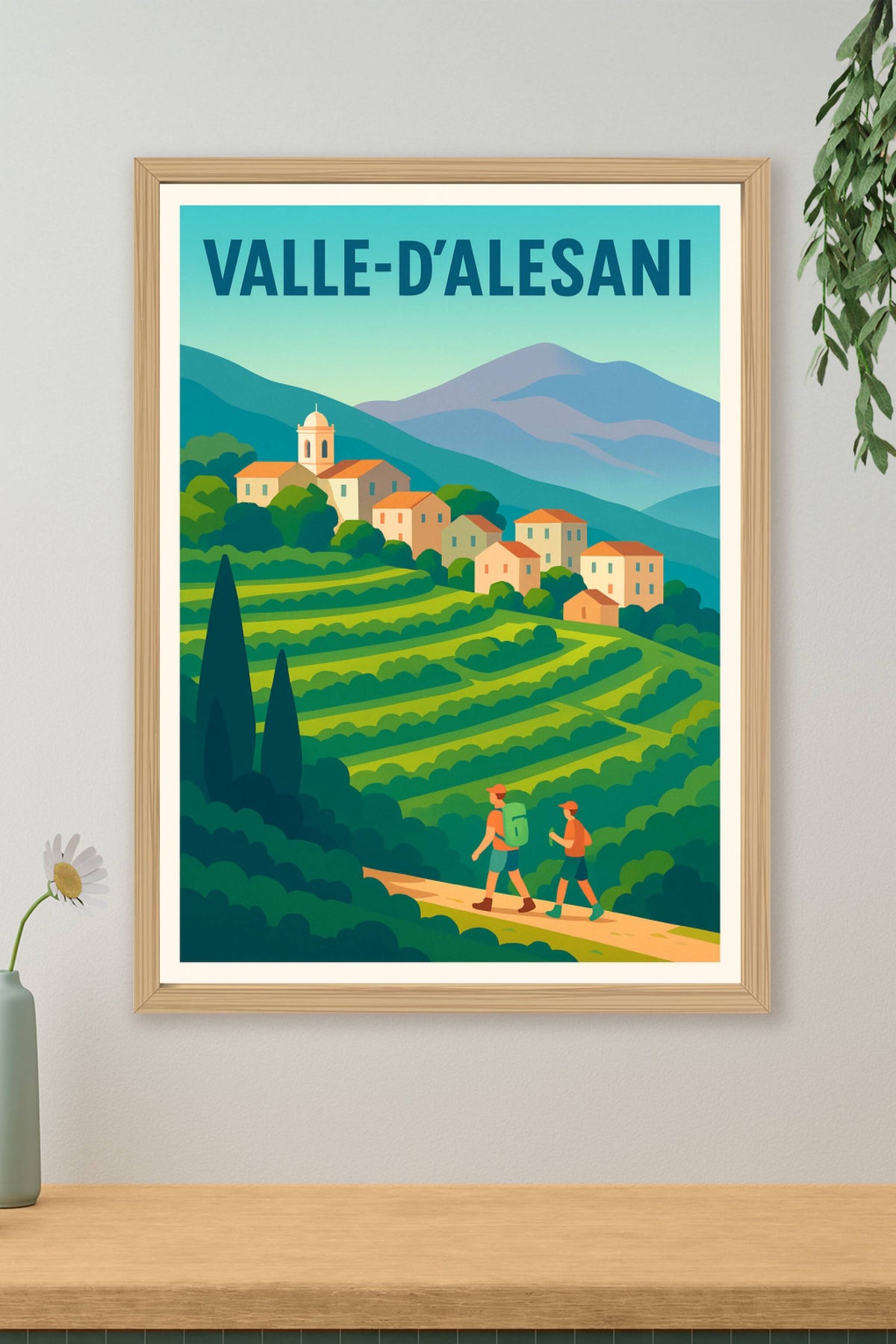 Affiche Valle-d'Alésani — L'escapade nature entre collines et villages · poster d'art de Valle-d'Alésani