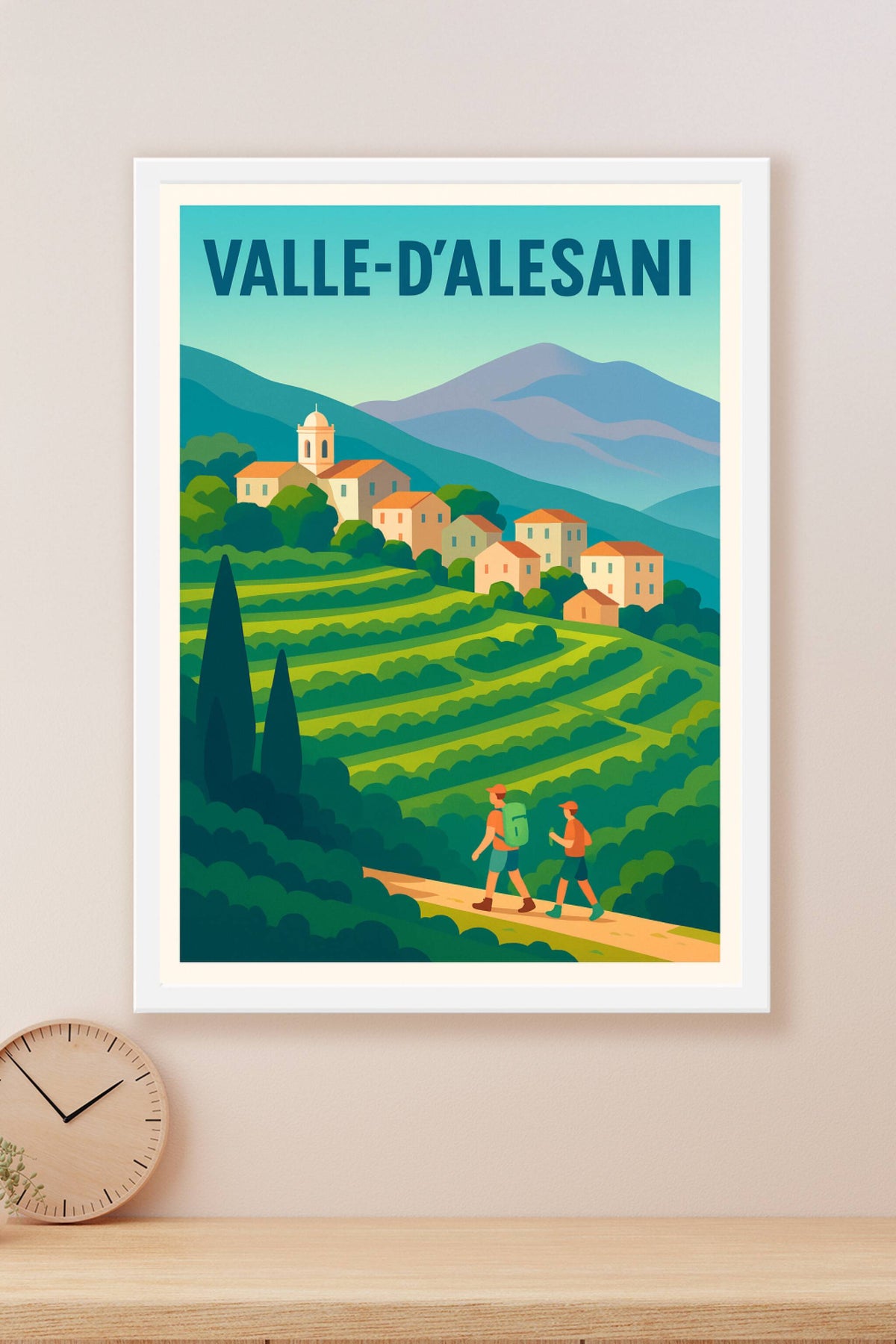 Affiche Valle-d'Alésani — L'escapade nature entre collines et villages · poster d'art de Valle-d'Alésani