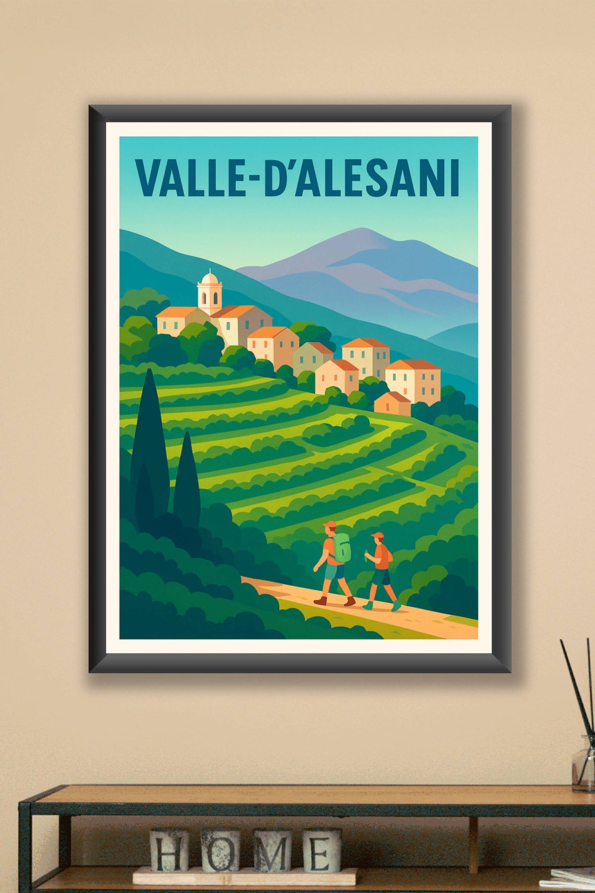 Affiche Valle-d'Alésani — L'escapade nature entre collines et villages · poster d'art de Valle-d'Alésani