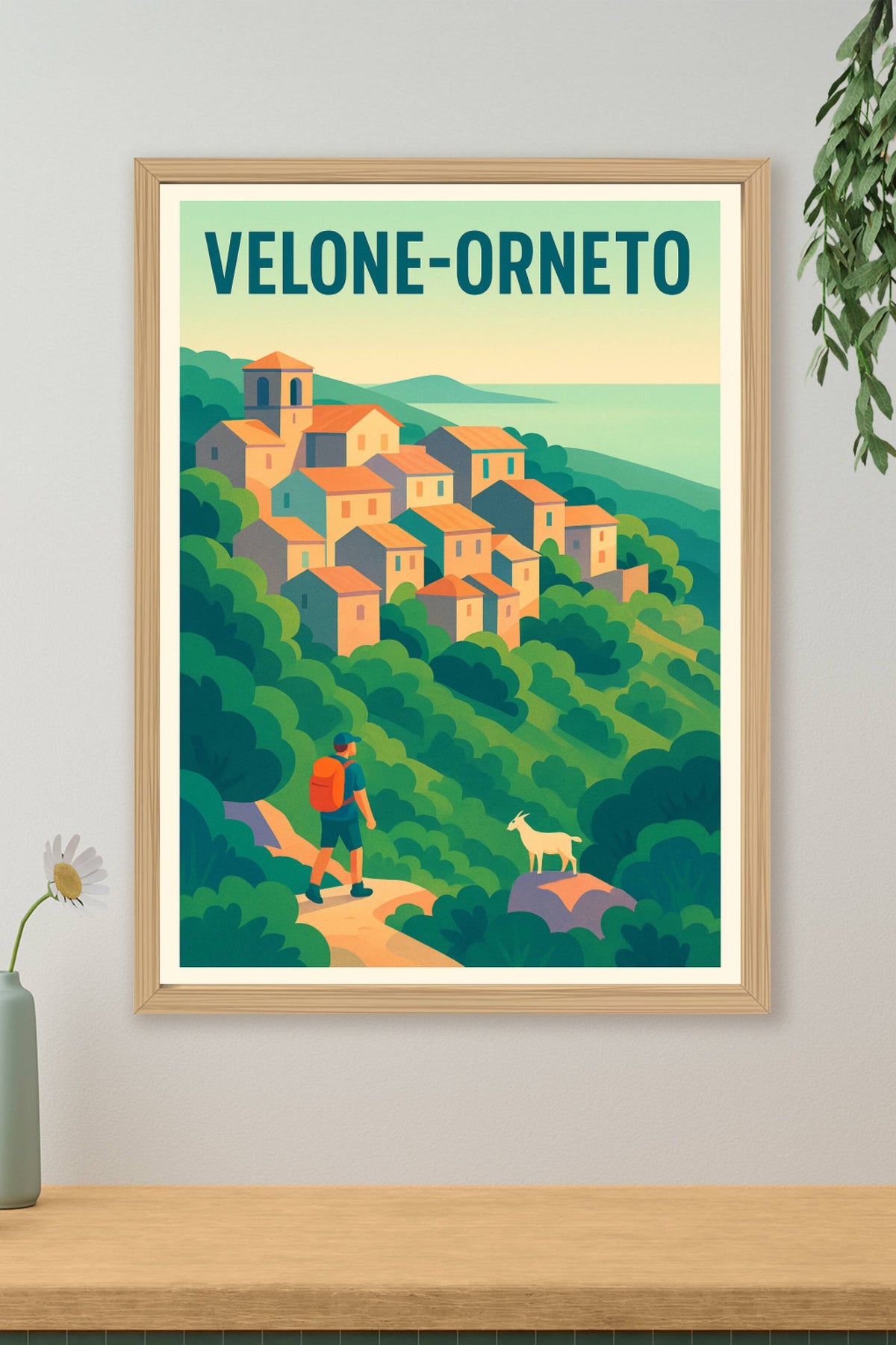 Affiche Velone-Orneto — Évasion nature et village pittoresque · poster d'art de Velone-Orneto
