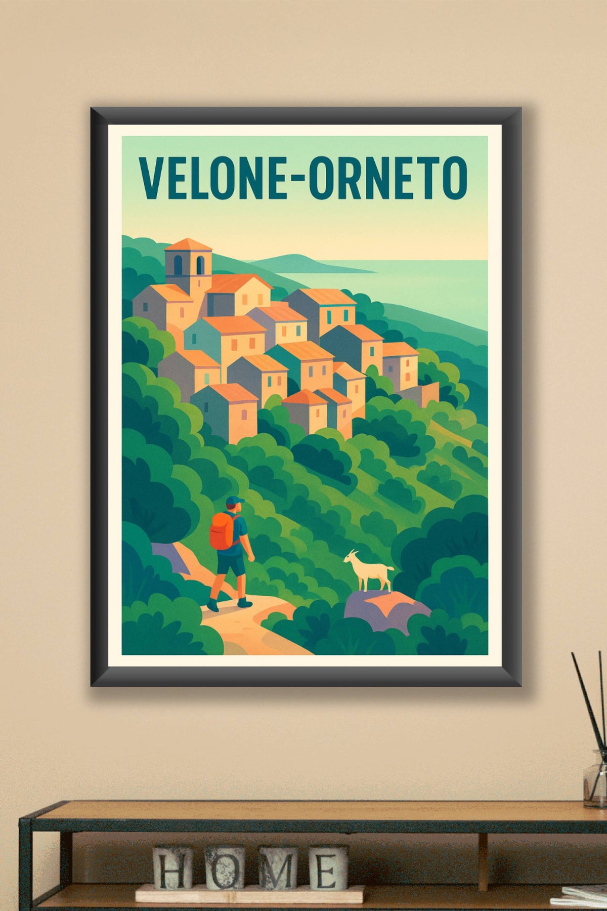 Affiche Velone-Orneto — Évasion nature et village pittoresque · poster d'art de Velone-Orneto