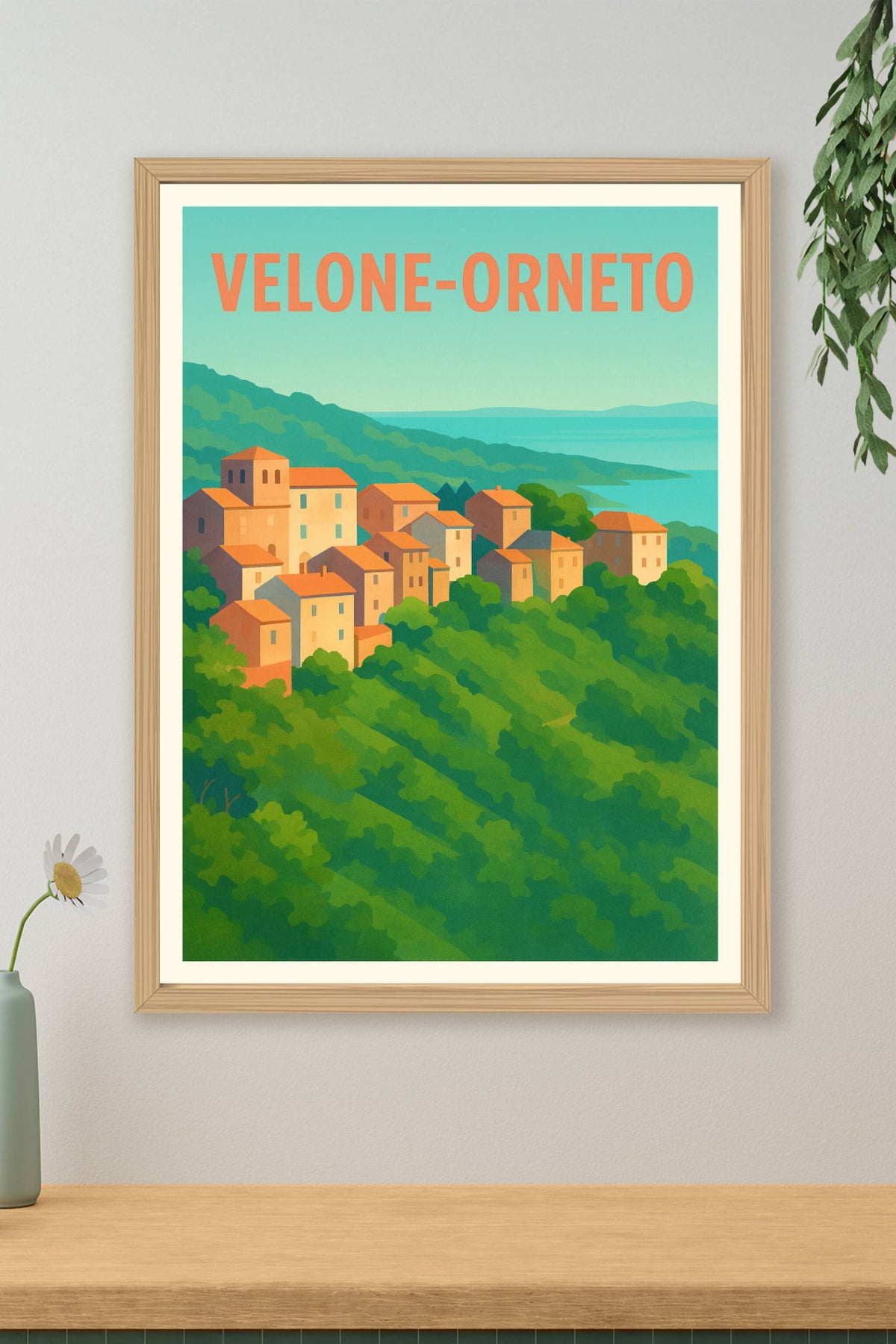 Affiche Velone-Orneto — Oasis méditerranéenne entre mer et collines · poster d'art de Velone-Orneto