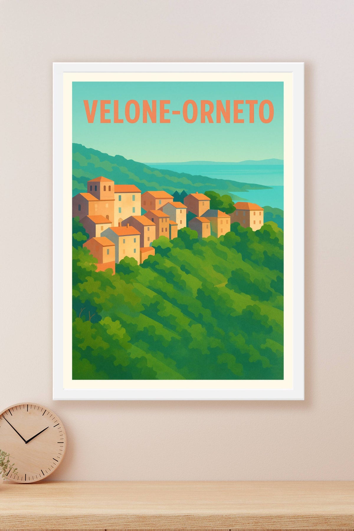 Affiche Velone-Orneto — Oasis méditerranéenne entre mer et collines · poster d'art de Velone-Orneto