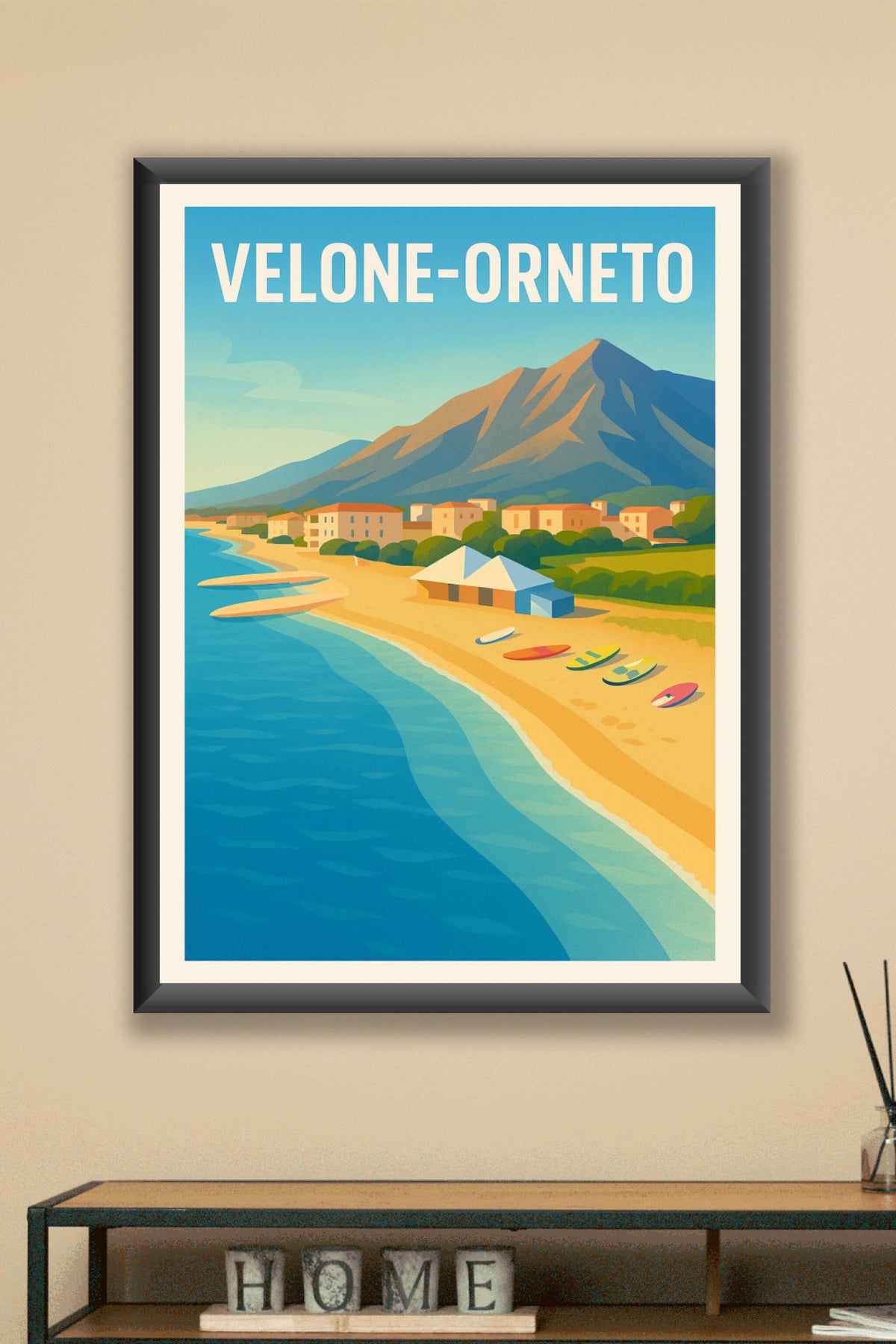Affiche Vélone-Orneto — Évasion balnéaire en clair-obscur · poster d'art de Vélone-Orneto