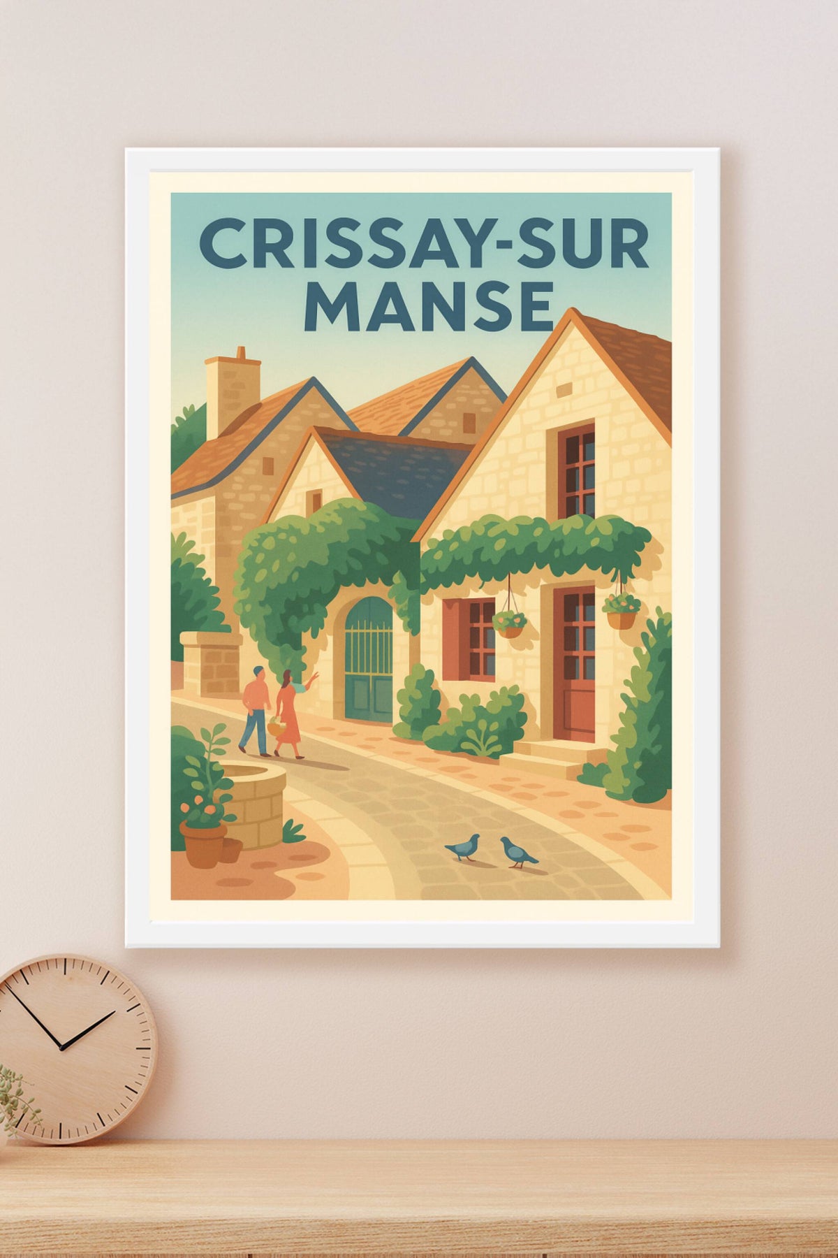 Affiche Crissay-sur-Manse — Charme paisible de village d'autrefois · poster d'art de Crissay-sur-Manse