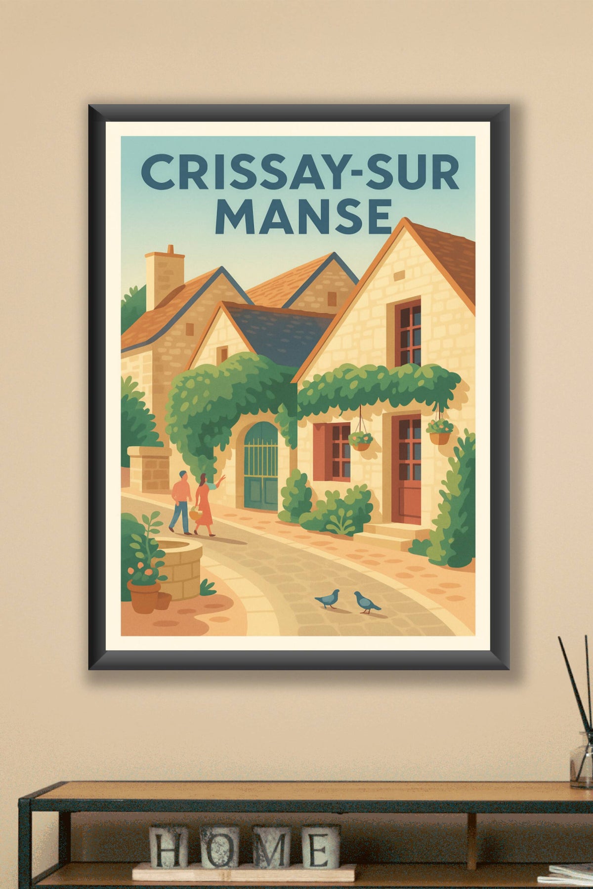 Affiche Crissay-sur-Manse — Charme paisible de village d'autrefois · poster d'art de Crissay-sur-Manse
