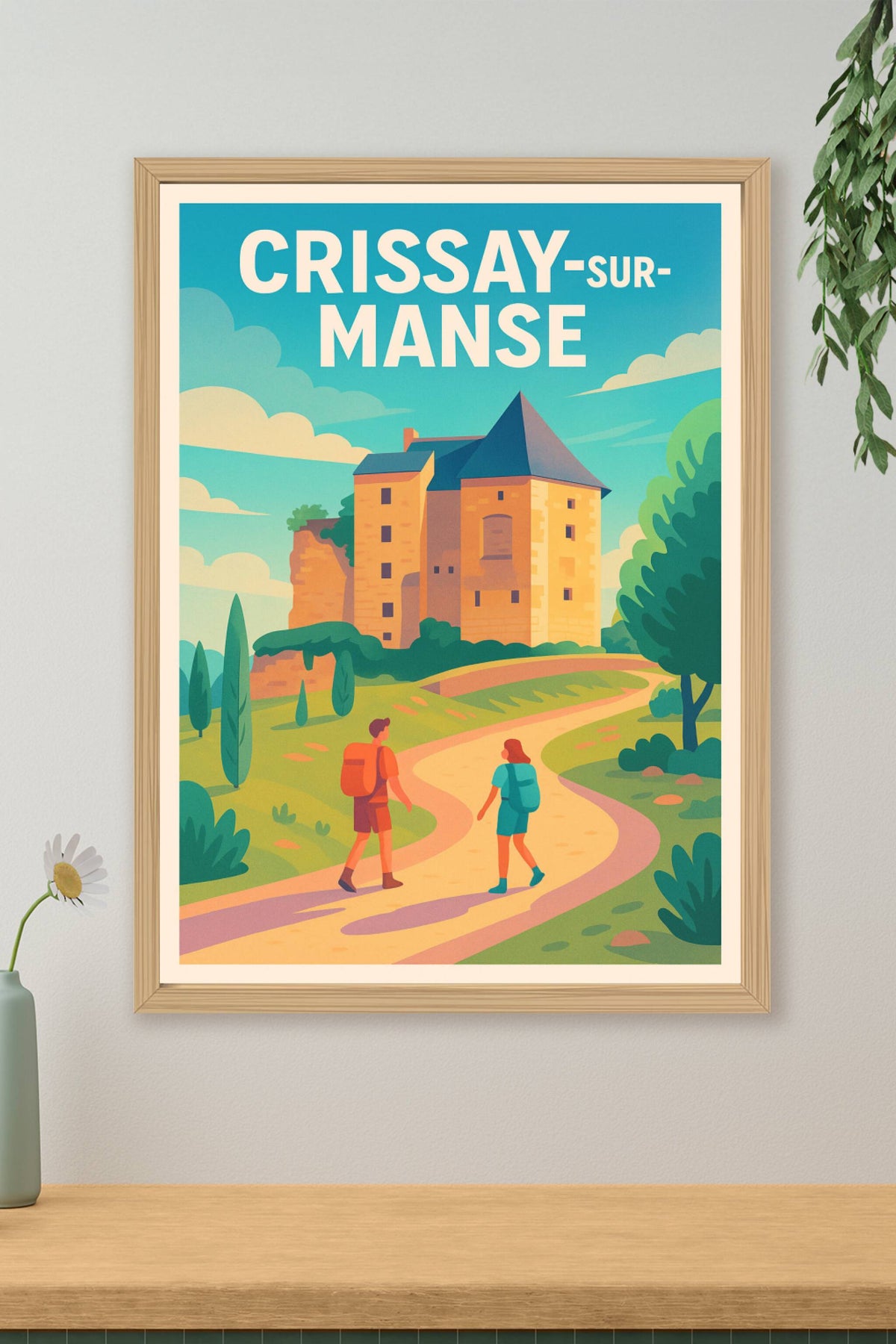 Affiche Crissay-sur-Manse — Évasion et patrimoine au cœur de la vallée · poster d'art de Crissay-sur-Manse