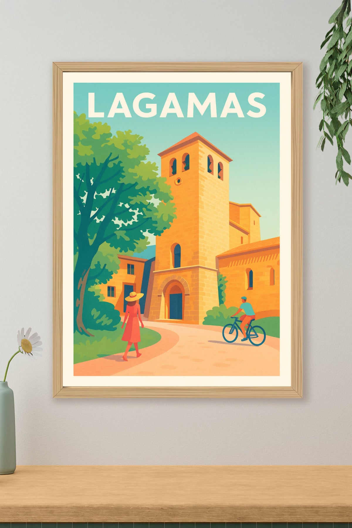 Affiche Lagamas — Escapade ensoleillée au cœur du village · poster d'art de Lagamas