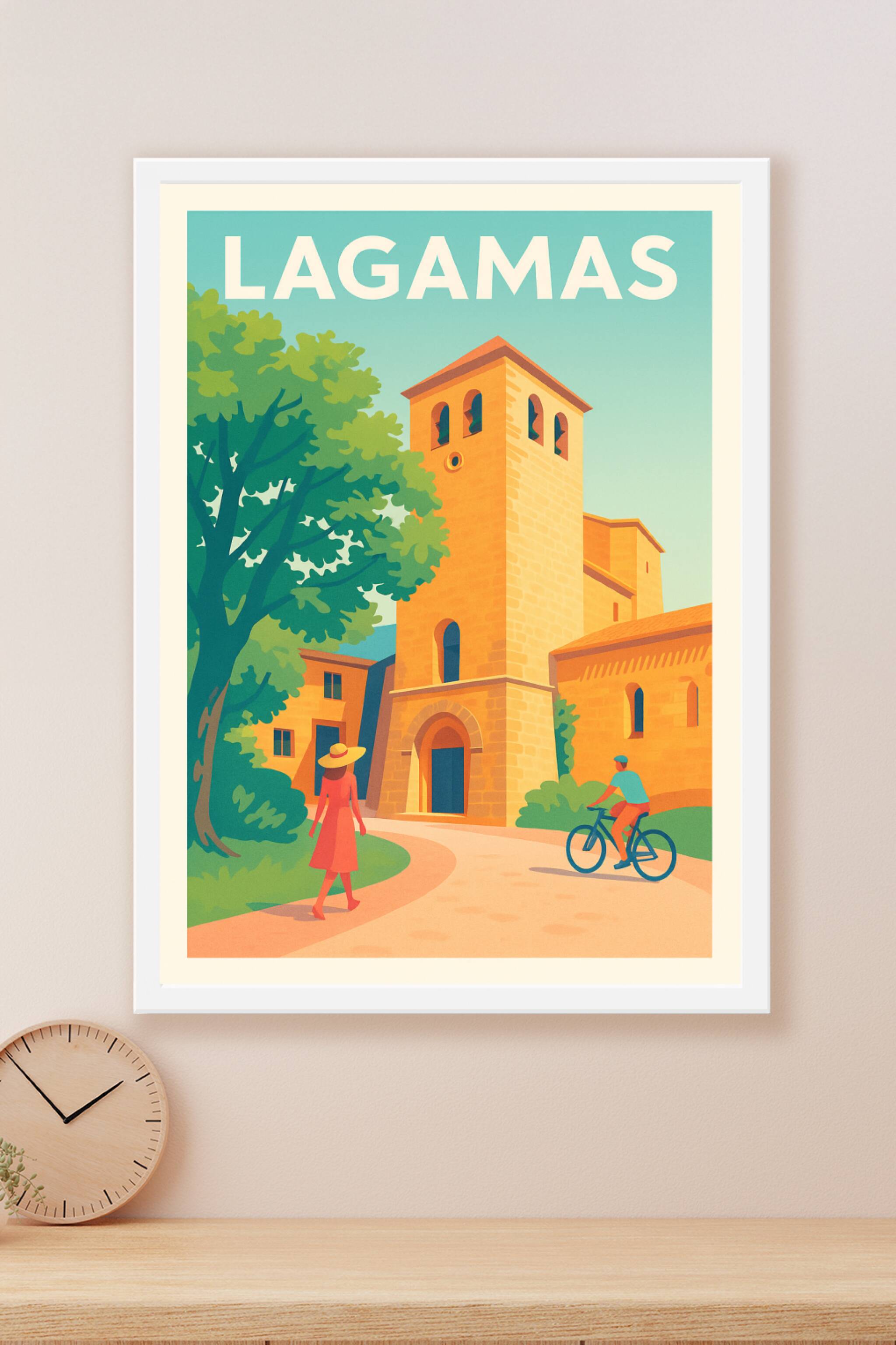 Affiche Lagamas — Escapade ensoleillée au cœur du village · poster d'art de Lagamas
