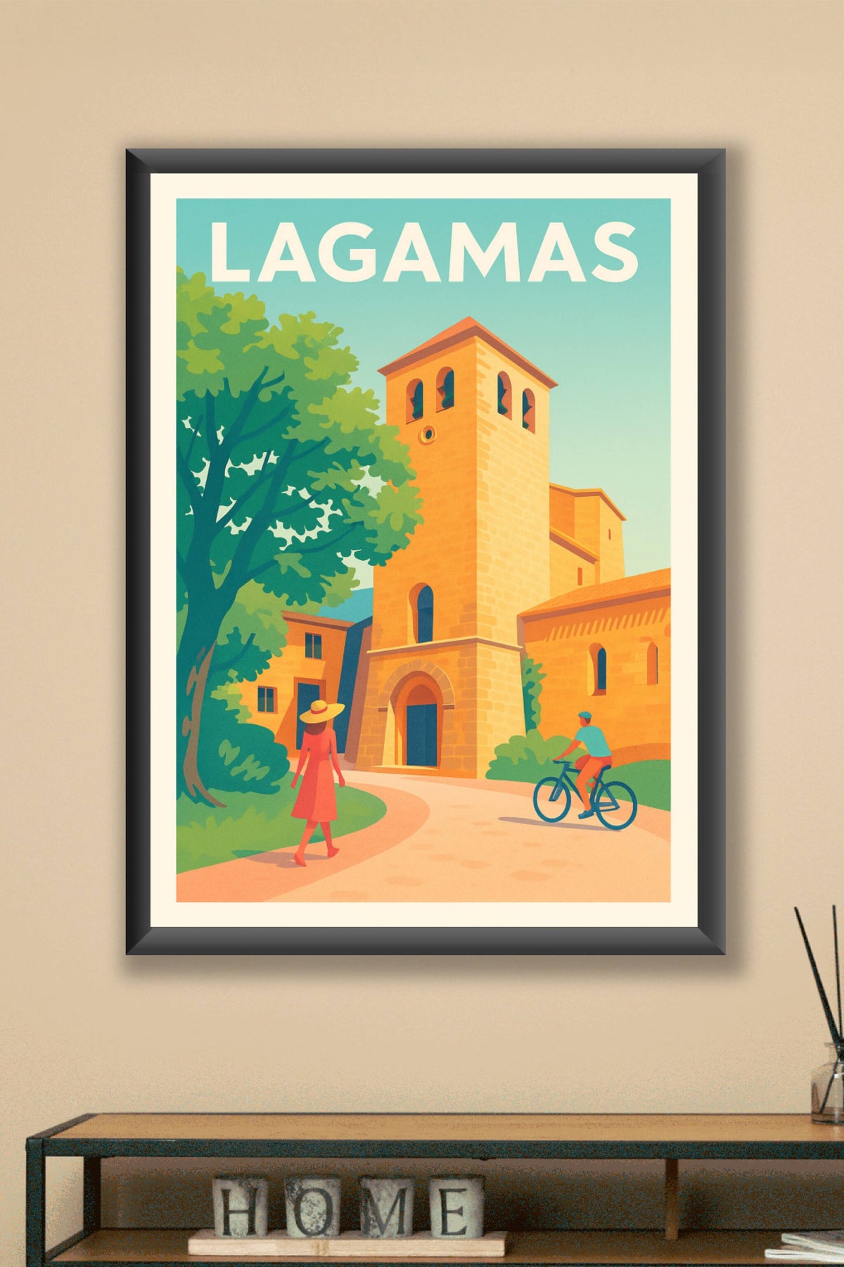 Affiche Lagamas — Escapade ensoleillée au cœur du village · poster d'art de Lagamas