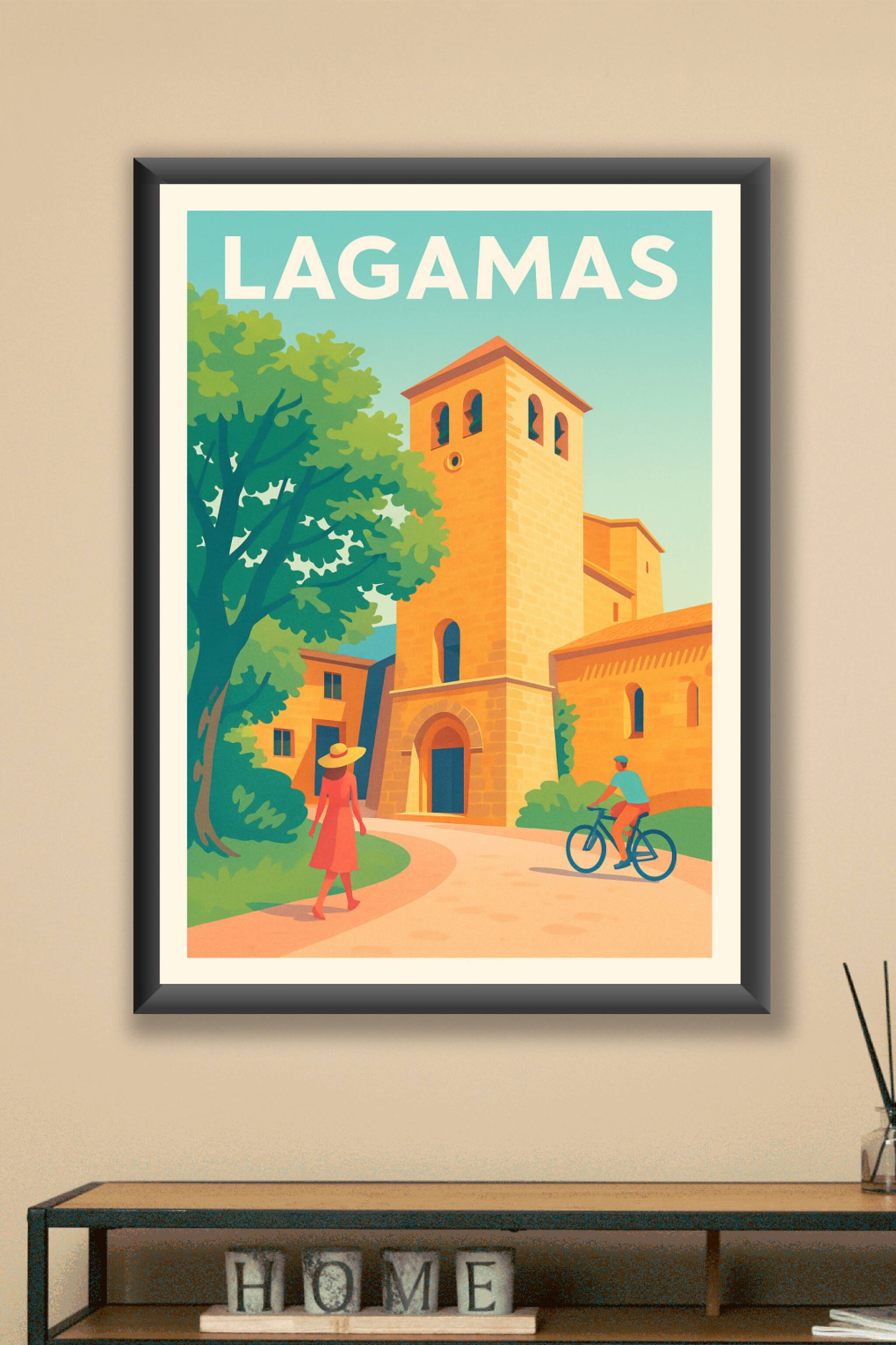 Affiche Lagamas — Escapade ensoleillée au cœur du village · poster d'art de Lagamas