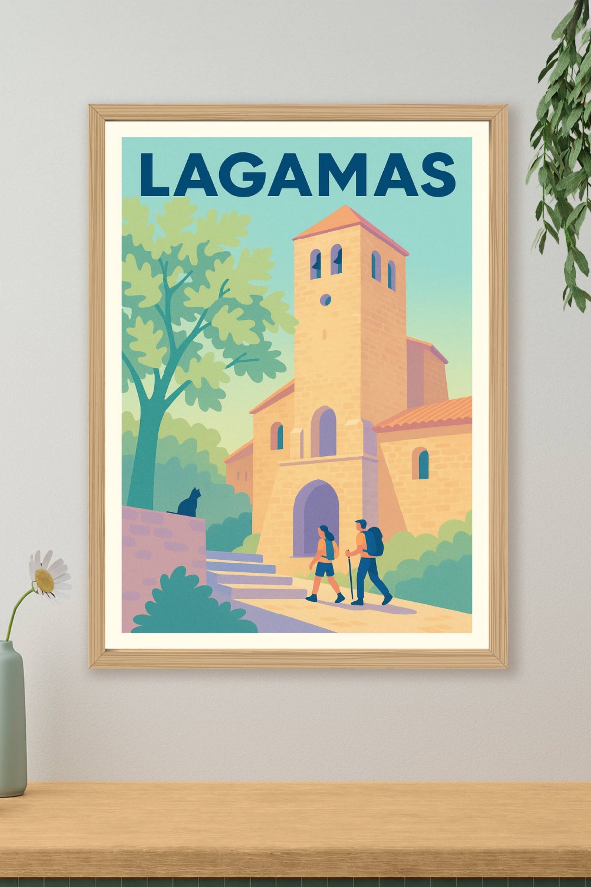 Affiche Lagamas — Échappée Belle au Cœur du Village · poster d'art de Lagamas