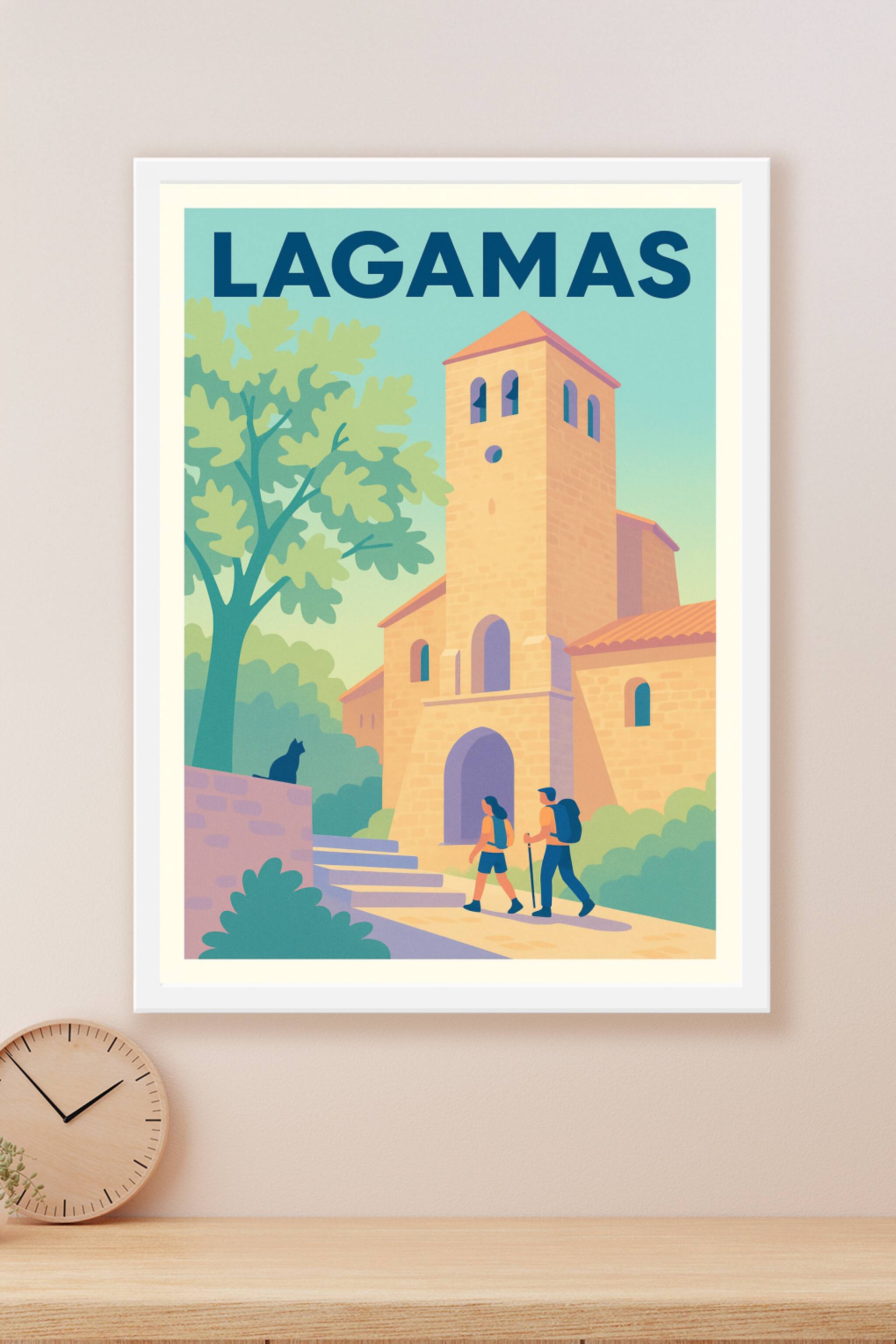 Affiche Lagamas — Échappée Belle au Cœur du Village · poster d'art de Lagamas