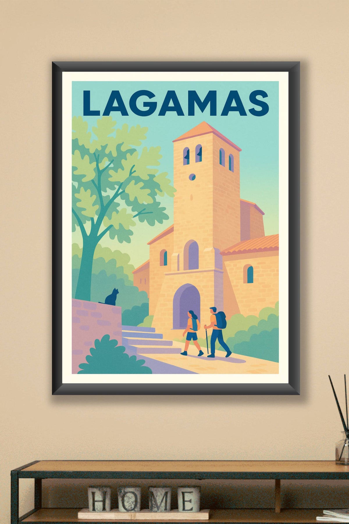 Affiche Lagamas — Échappée Belle au Cœur du Village · poster d'art de Lagamas