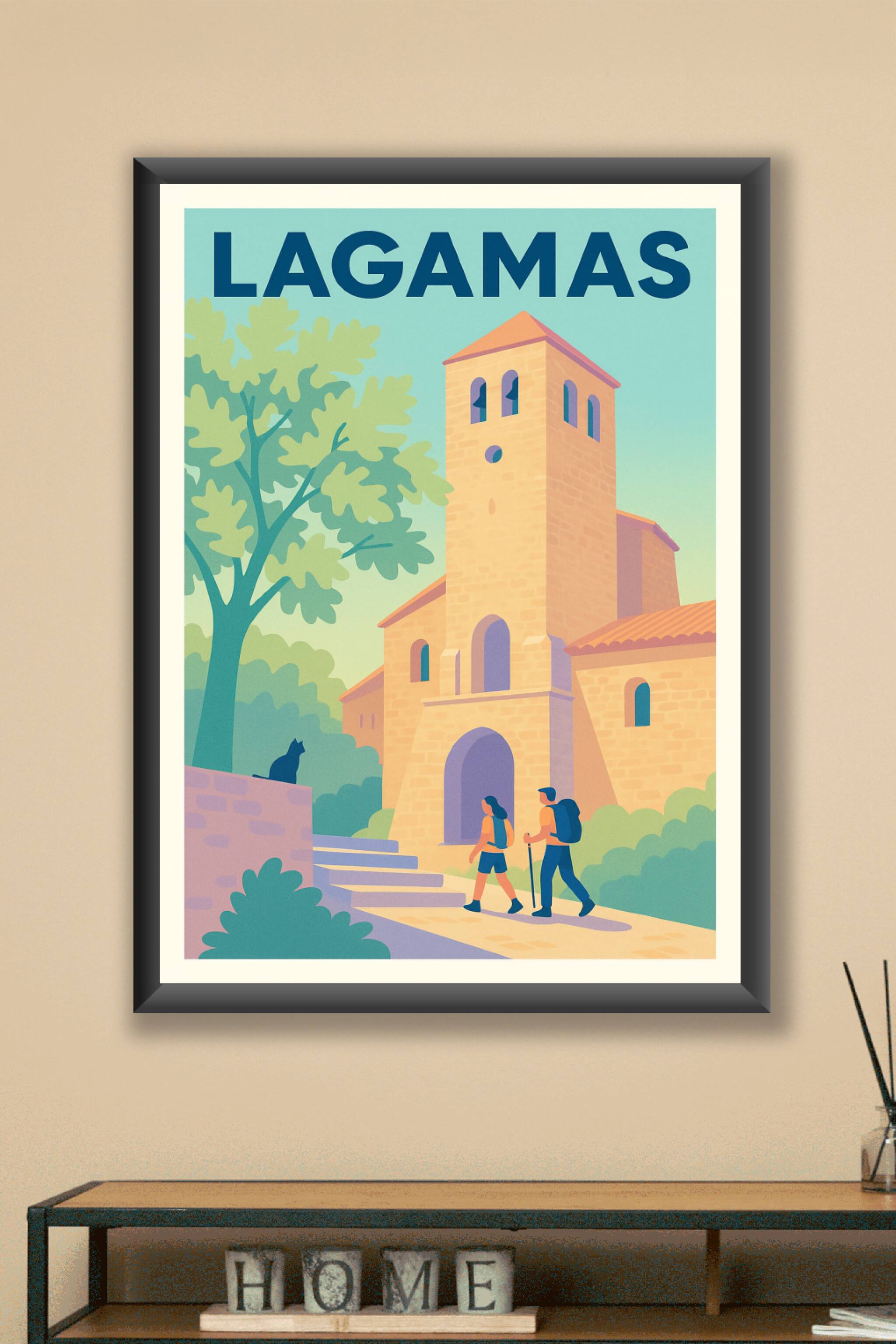 Affiche Lagamas — Échappée Belle au Cœur du Village · poster d'art de Lagamas