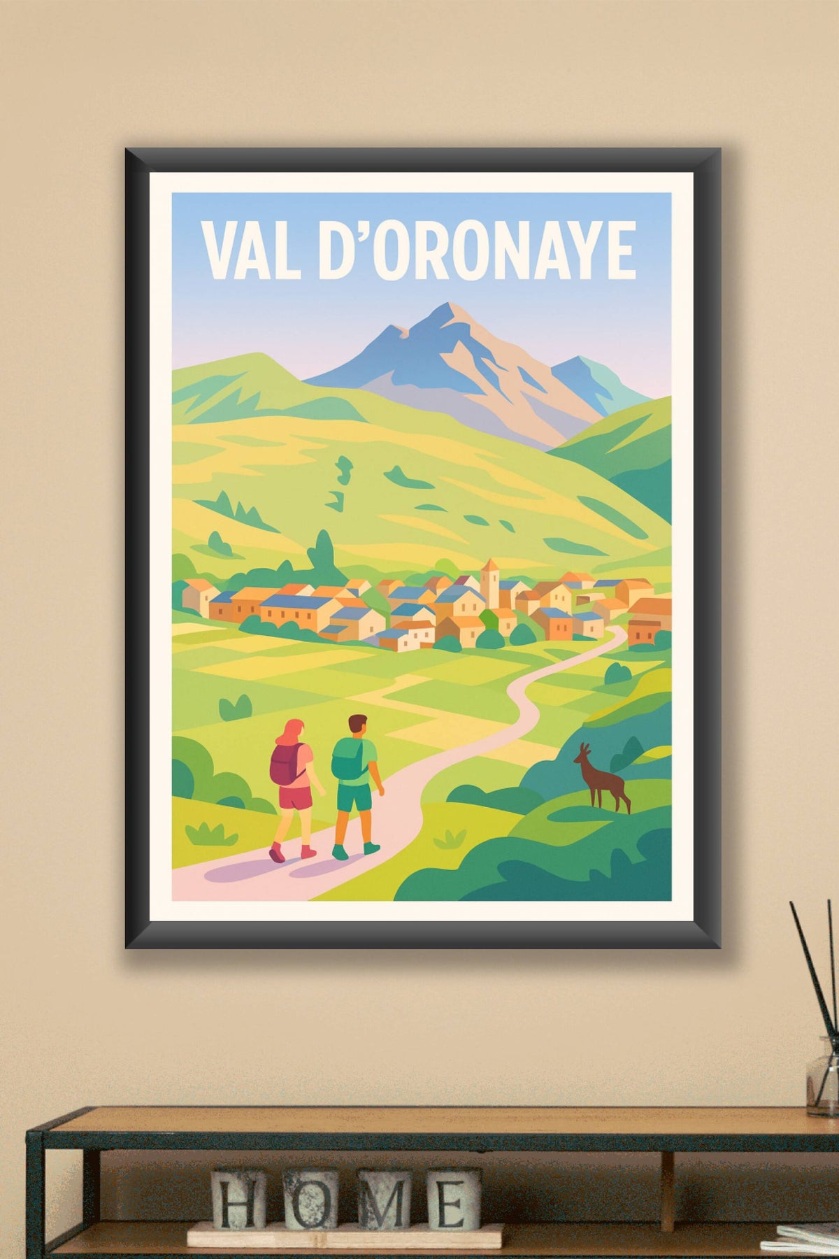 Affiche Val d'Oronaye — Invitation à la randonnée alpine · poster d'art de Val d'Oronaye