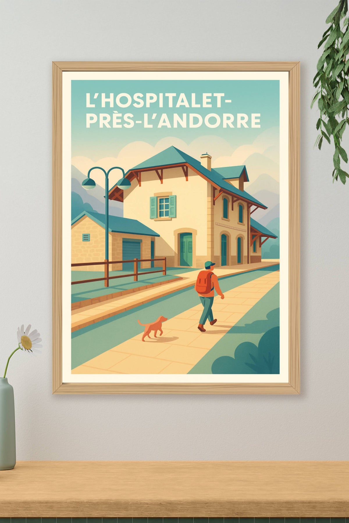 Affiche L'Hospitalet-près-l'Andorre — Escapade paisible au cœur des Pyrénées · poster d'art de L'Hospitalet-près-l'Andorre