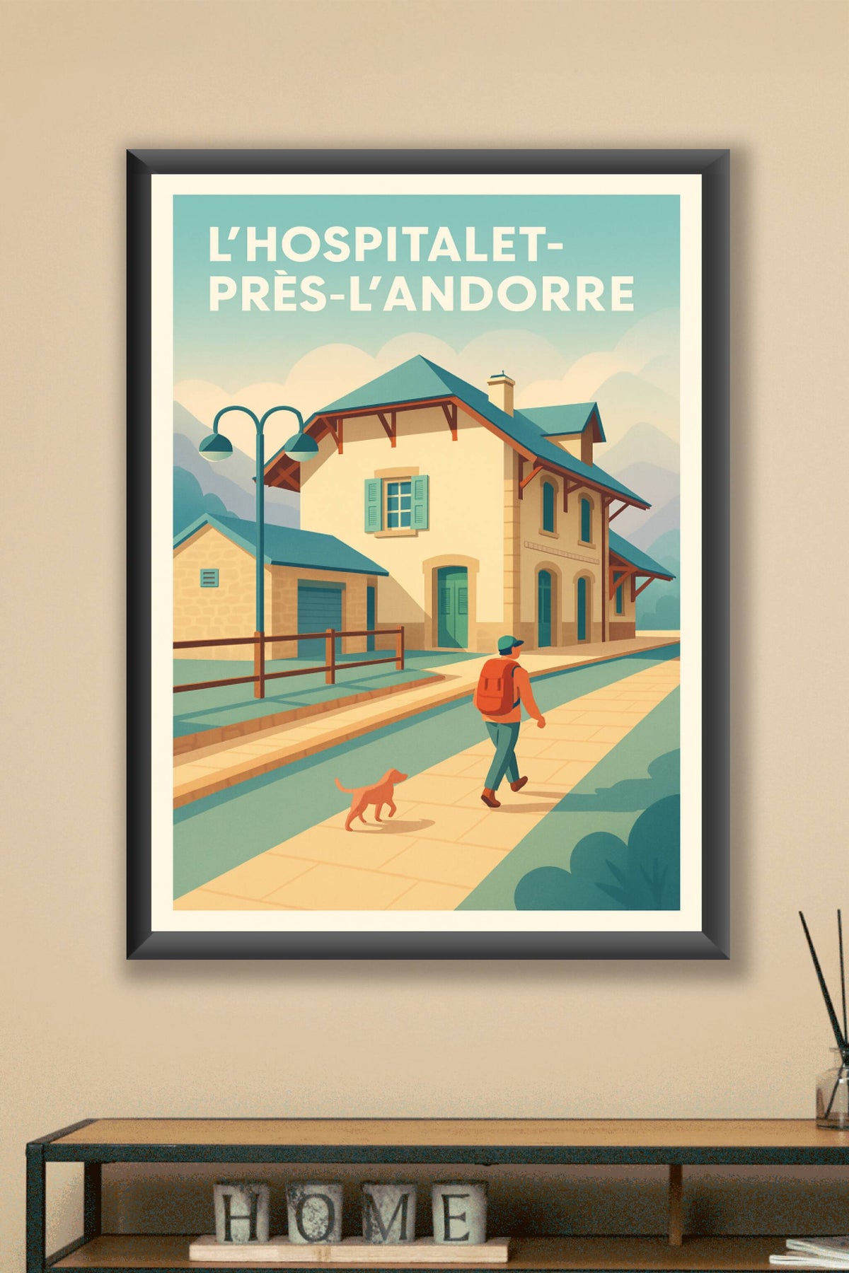 Affiche L'Hospitalet-près-l'Andorre — Escapade paisible au cœur des Pyrénées · poster d'art de L'Hospitalet-près-l'Andorre