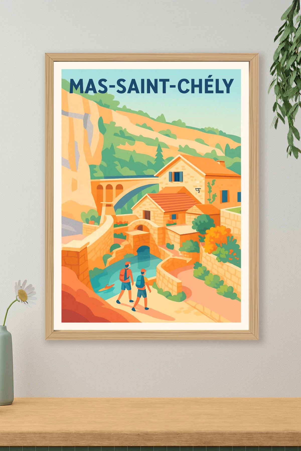 Affiche Mas-Saint-Chély — Évasion au cœur des gorges · poster d'art de Mas-Saint-Chély