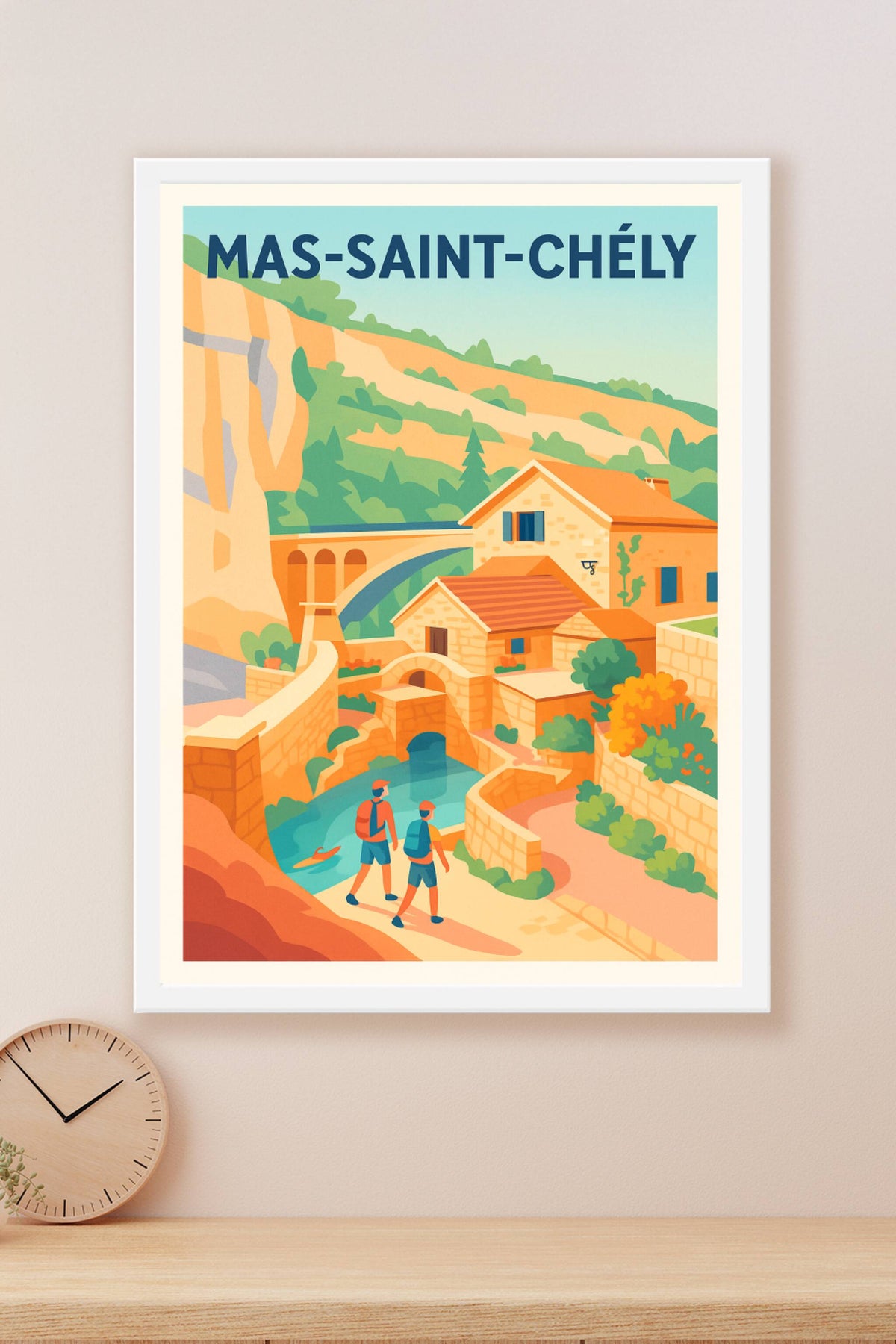 Affiche Mas-Saint-Chély — Évasion au cœur des gorges · poster d'art de Mas-Saint-Chély
