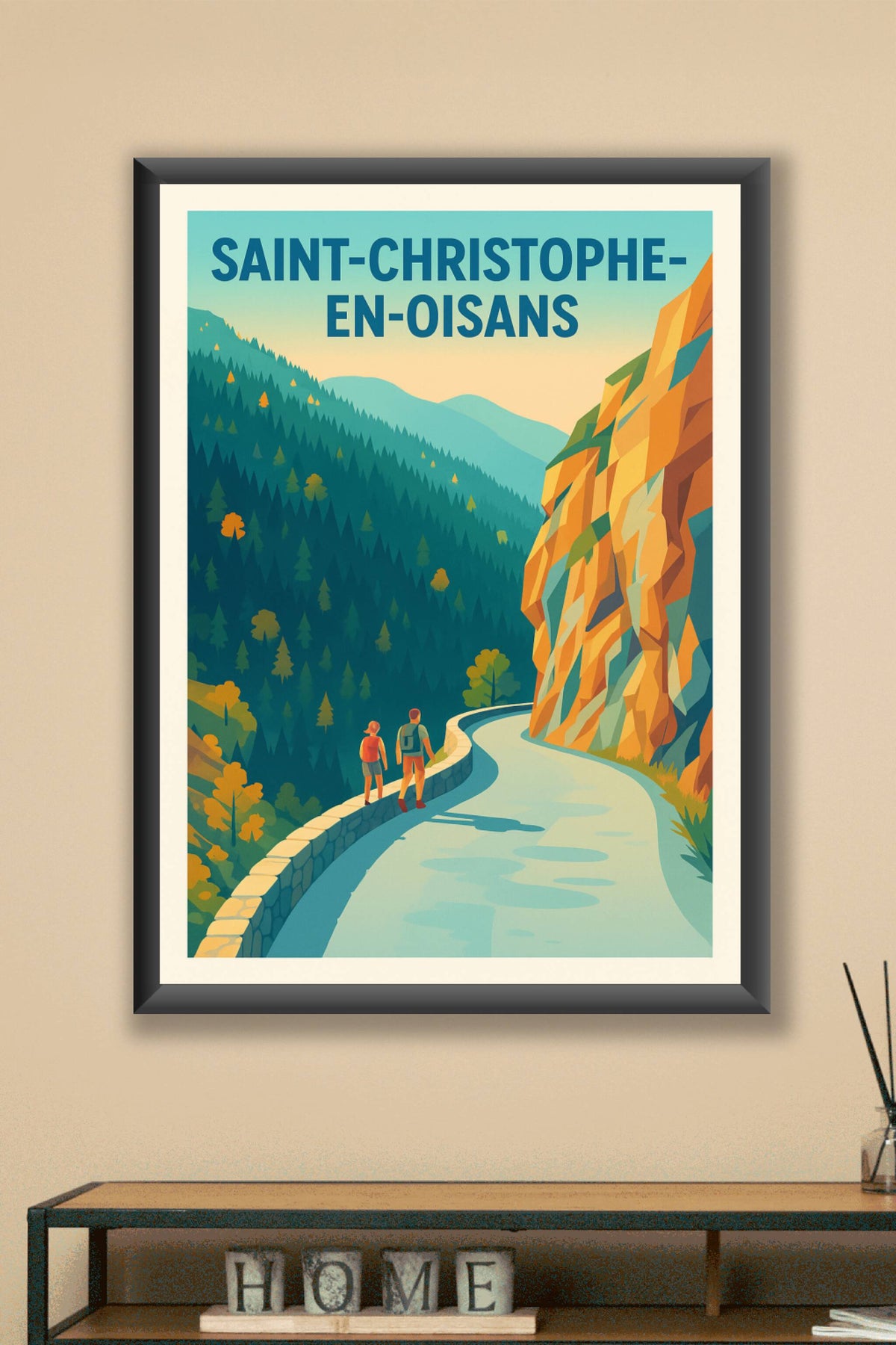 Affiche Saint-Christophe-en-Oisans — Évasion en pleine nature alpine · poster d'art de Saint-Christophe-en-Oisans
