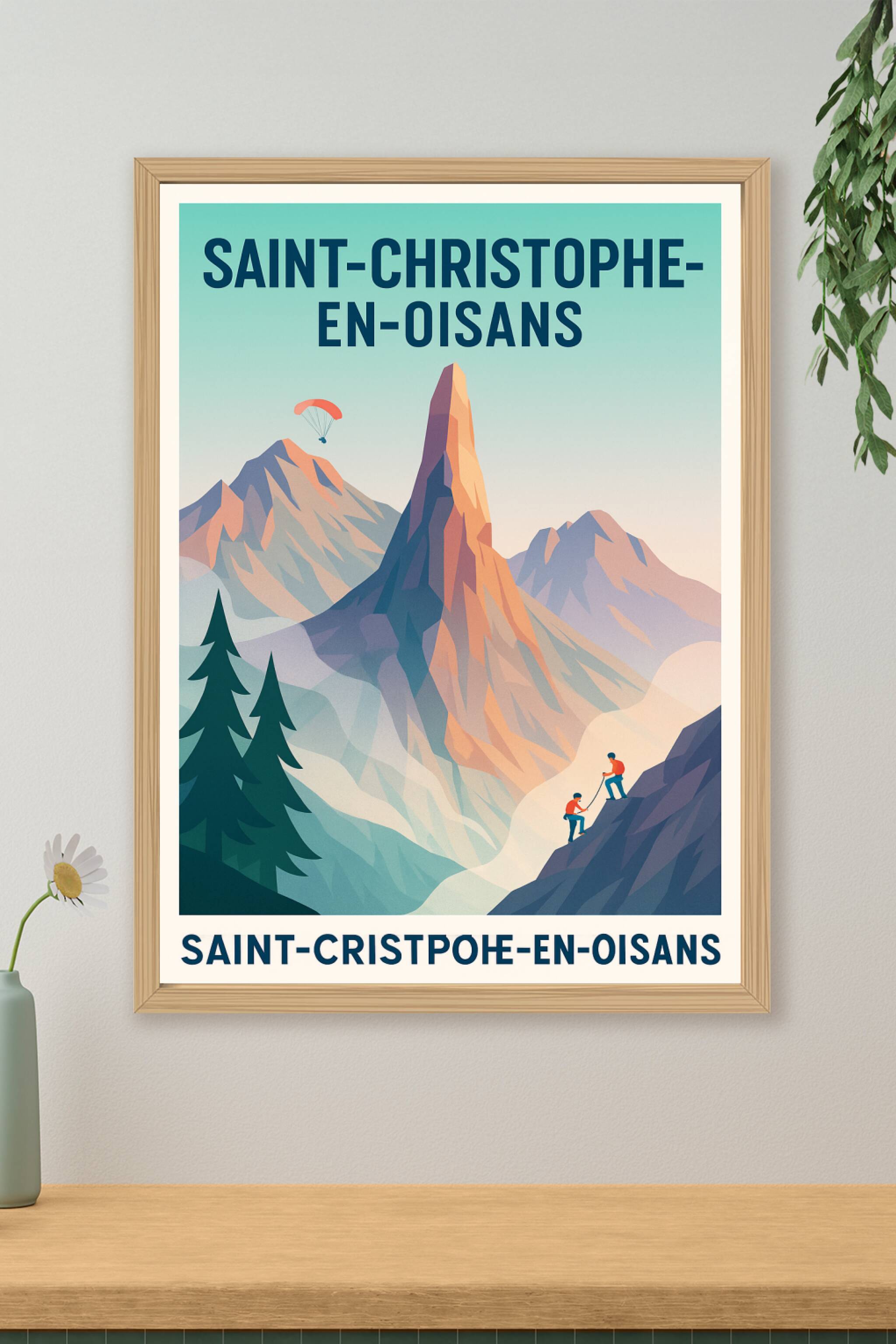 Affiche de Saint-Christophe-en-Oisans - Aventure et montagne à l'état pur