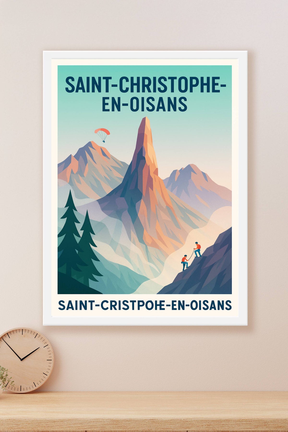 Affiche Saint-Christophe-en-Oisans — Aventure et montagne à l'état pur · poster d'art de Saint-Christophe-en-Oisans