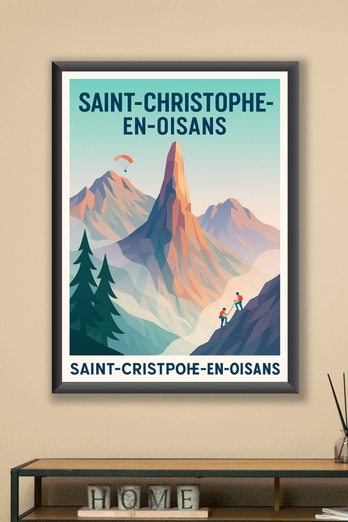 Affiche Saint-Christophe-en-Oisans — Aventure et montagne à l'état pur · poster d'art de Saint-Christophe-en-Oisans