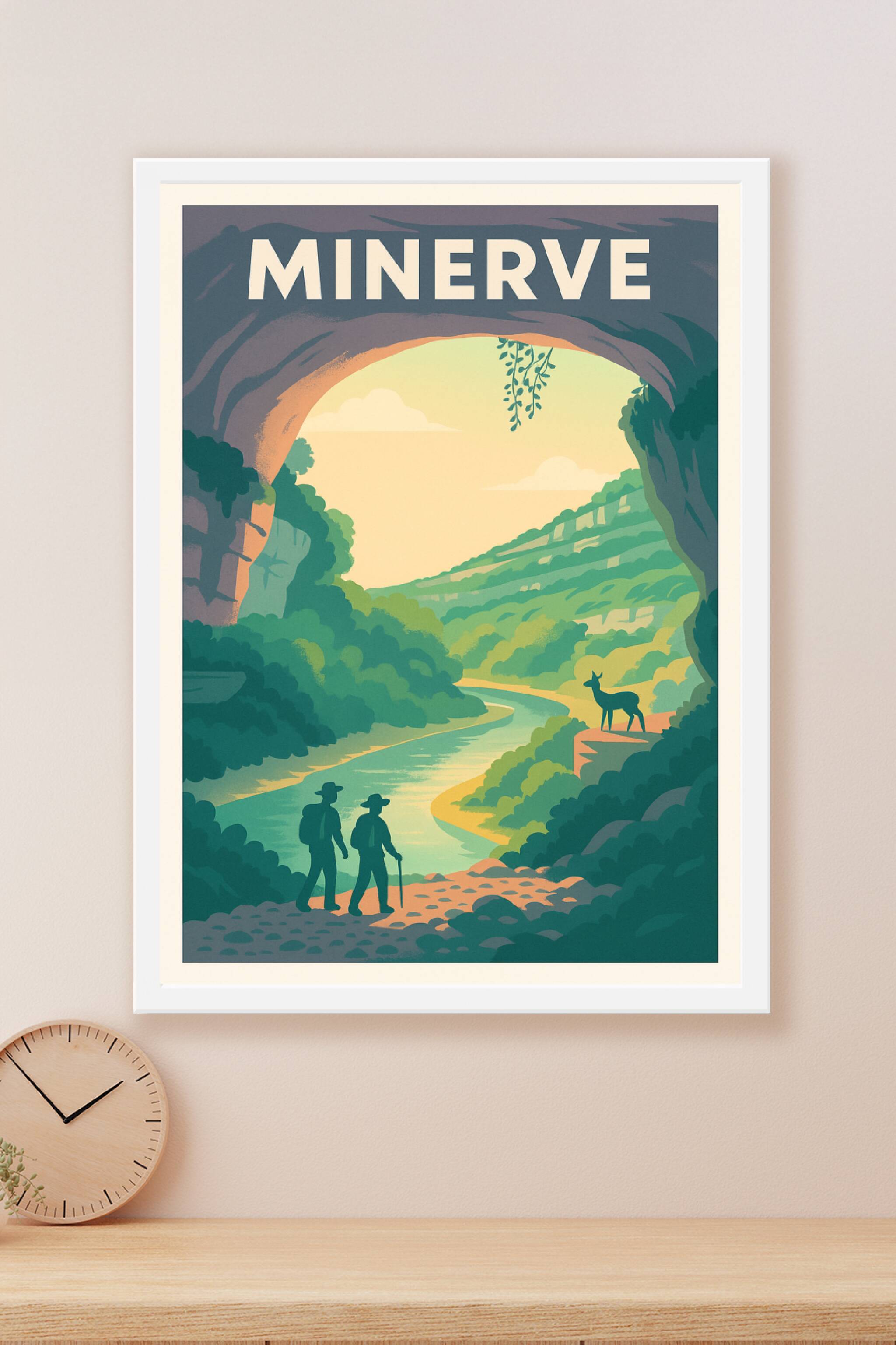 Affiche Minerve — Évasion nature et randonnée en vallée · poster d'art de Minerve