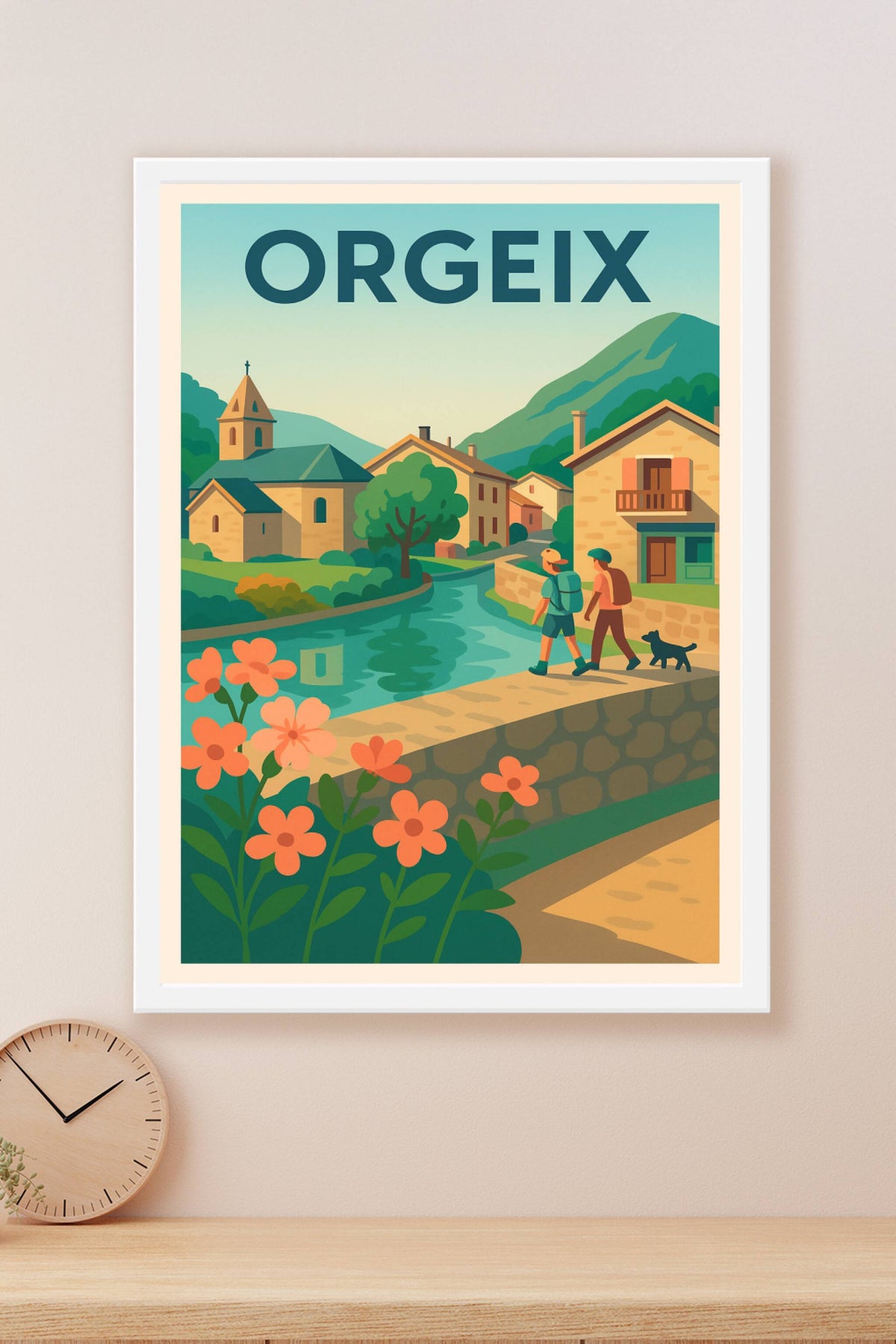 Affiche Orgeix — Village paisible au cœur des montagnes · poster d'art de Orgeix