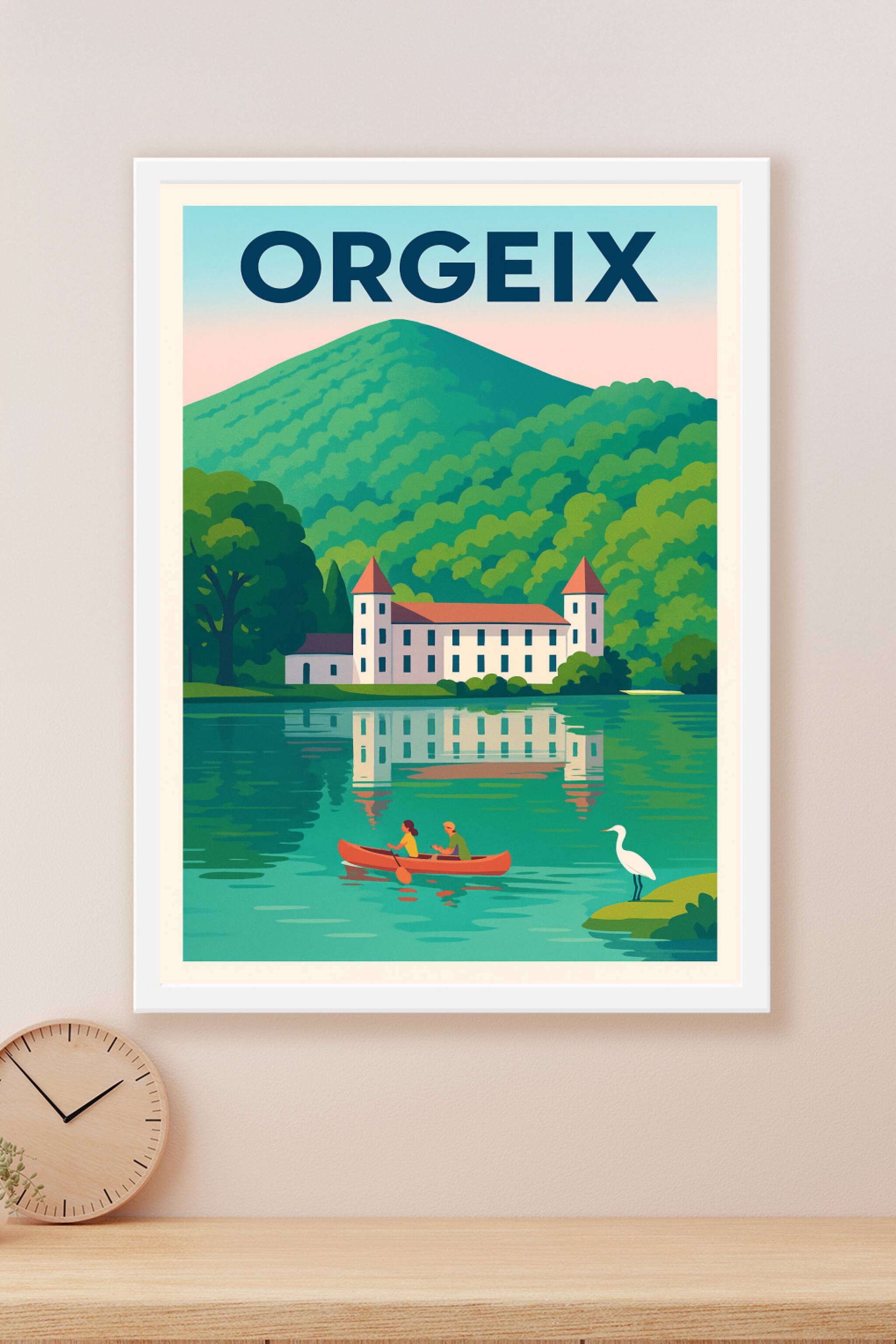 Affiche Orgeix — Sérénité au bord de l'eau pyrénéenne · poster d'art de Orgeix