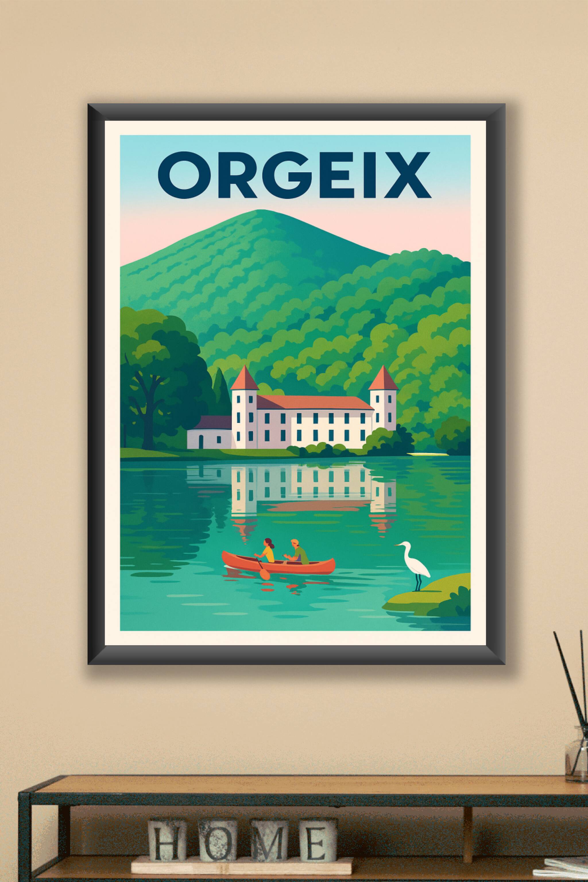 Affiche Orgeix — Sérénité au bord de l'eau pyrénéenne · poster d'art de Orgeix