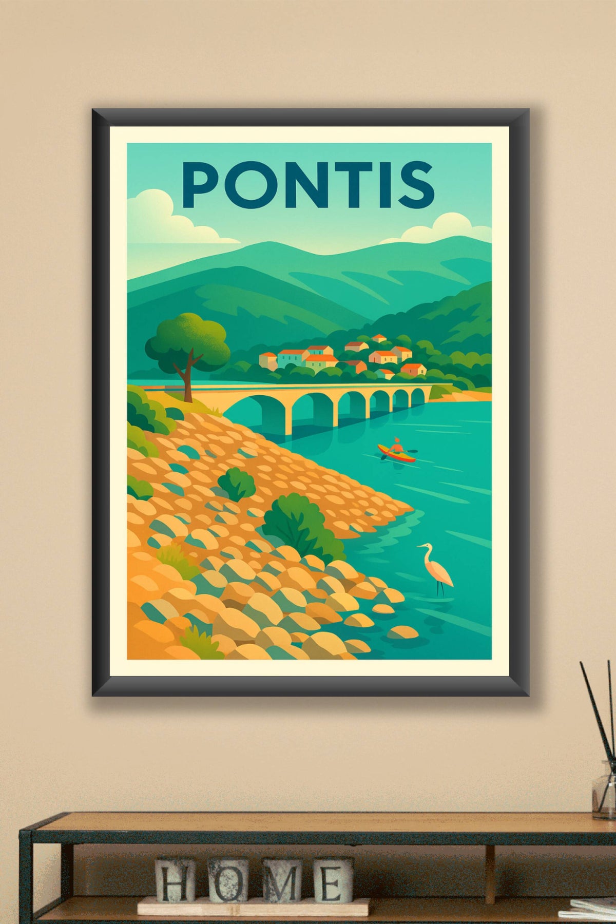 Affiche Pontis — Charme et Sérénité au Fil de l'Eau · poster d'art de Pontis