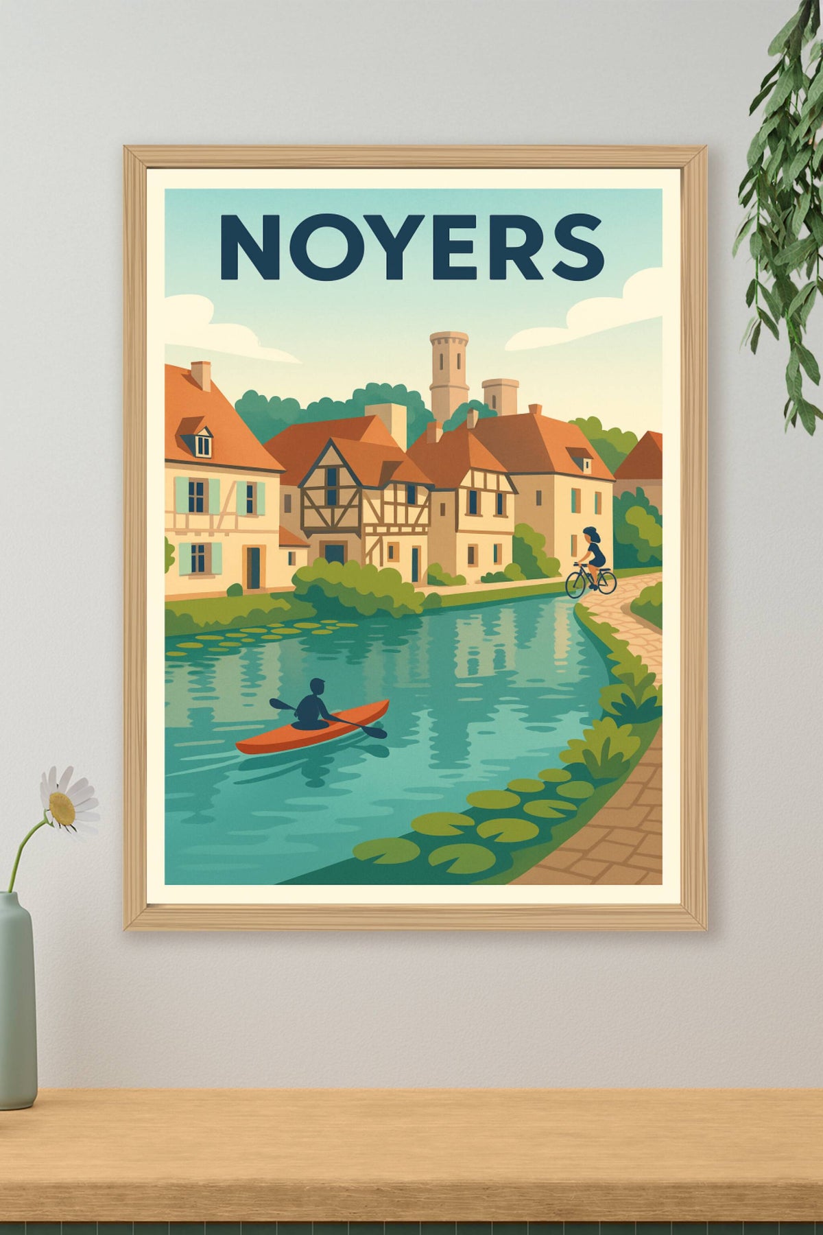 Affiche Noyers — Charme et Sérénité au fil de l'eau · poster d'art de Noyers
