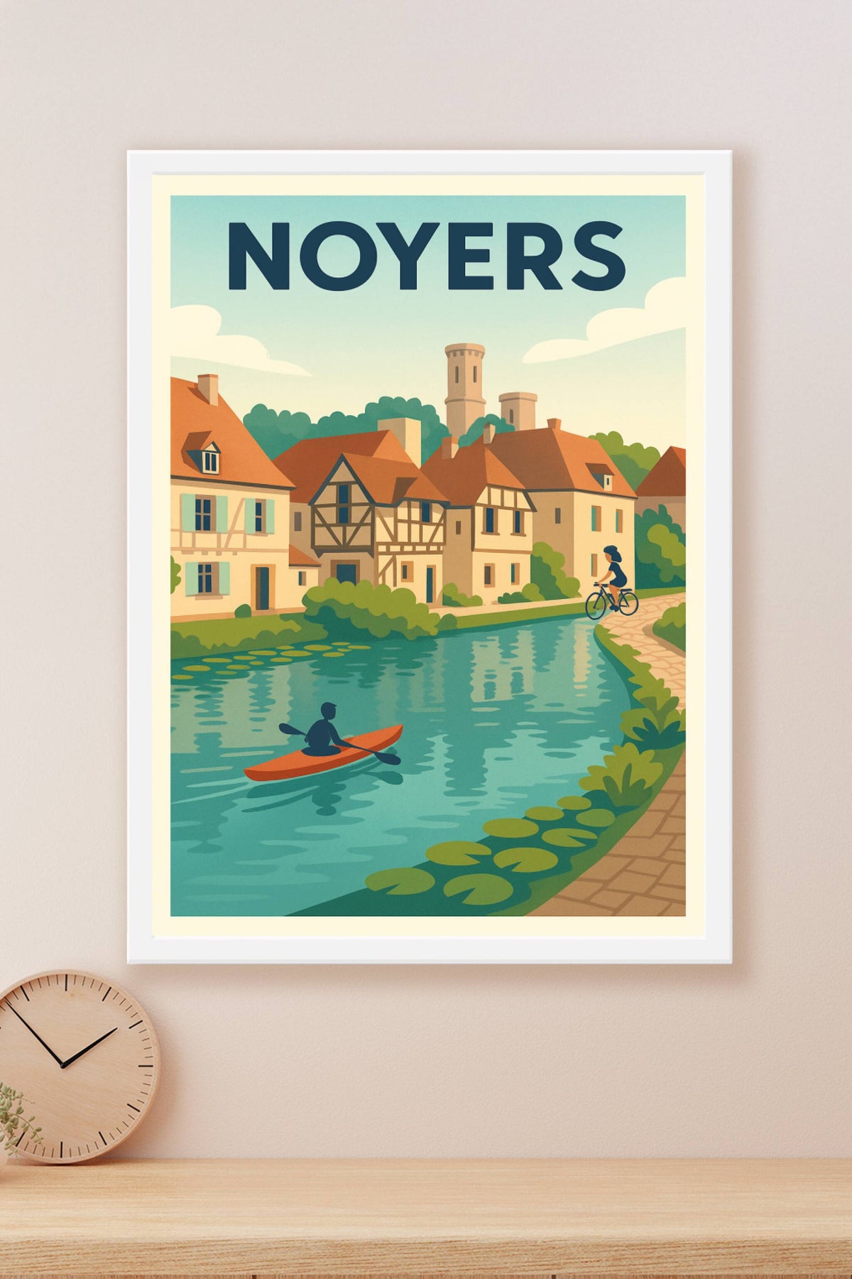 Affiche Noyers — Charme et Sérénité au fil de l'eau · poster d'art de Noyers