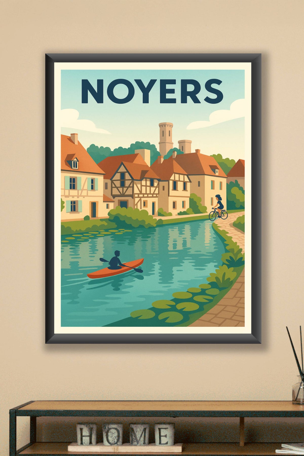 Affiche Noyers — Charme et Sérénité au fil de l'eau · poster d'art de Noyers