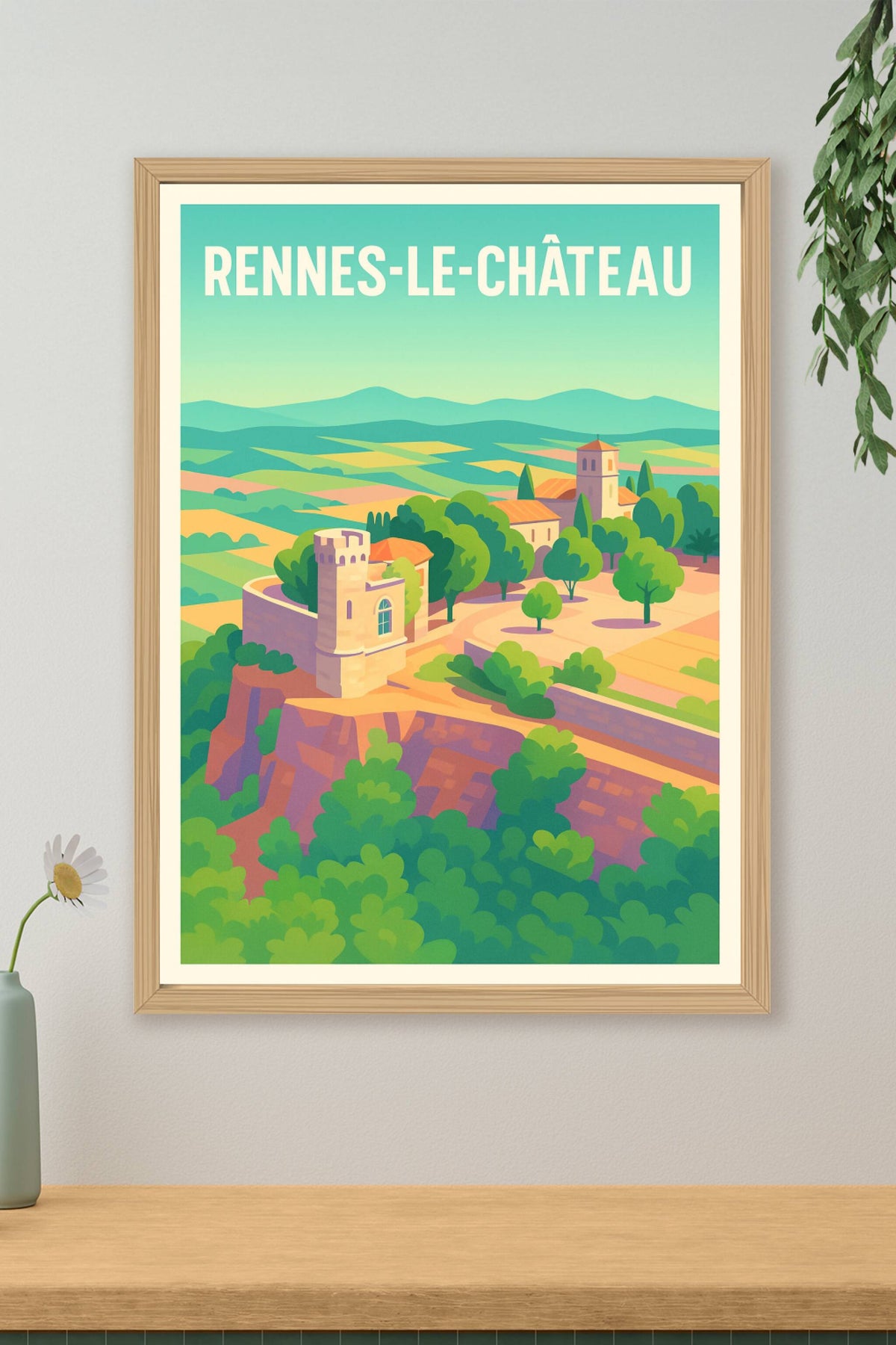 Affiche Rennes-le-Château — Charme mystique en terres audoises · poster d'art de Rennes-le-Château