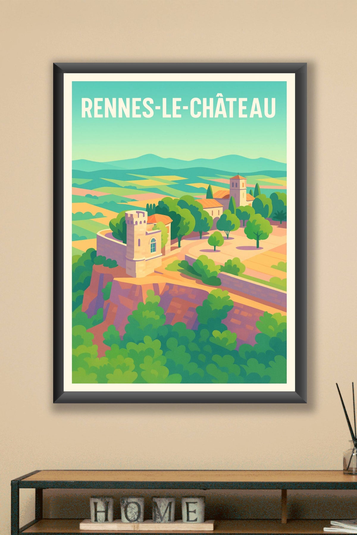 Affiche Rennes-le-Château — Charme mystique en terres audoises · poster d'art de Rennes-le-Château
