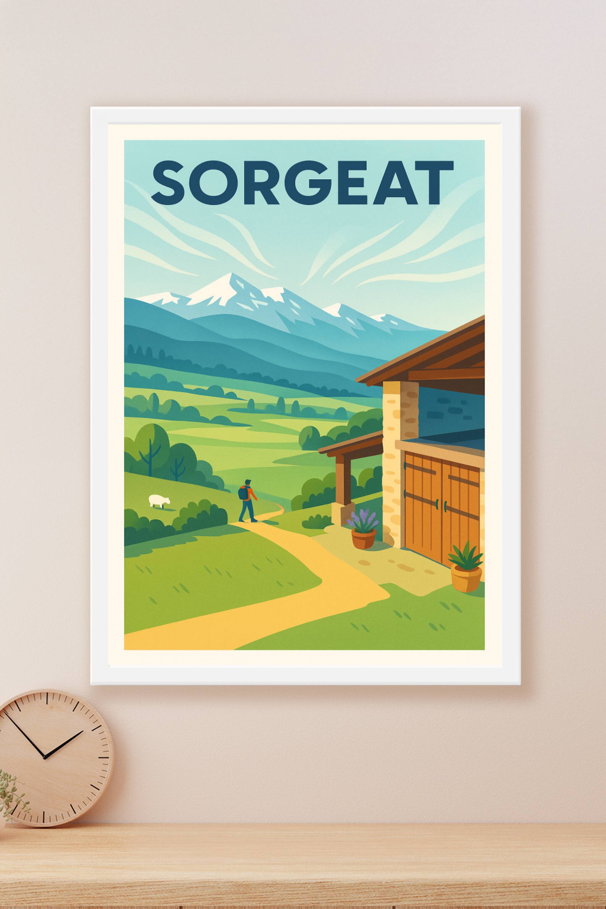 Affiche Sorgeat — Promenade au cœur des montagnes verdoyantes · poster d'art de Sorgeat