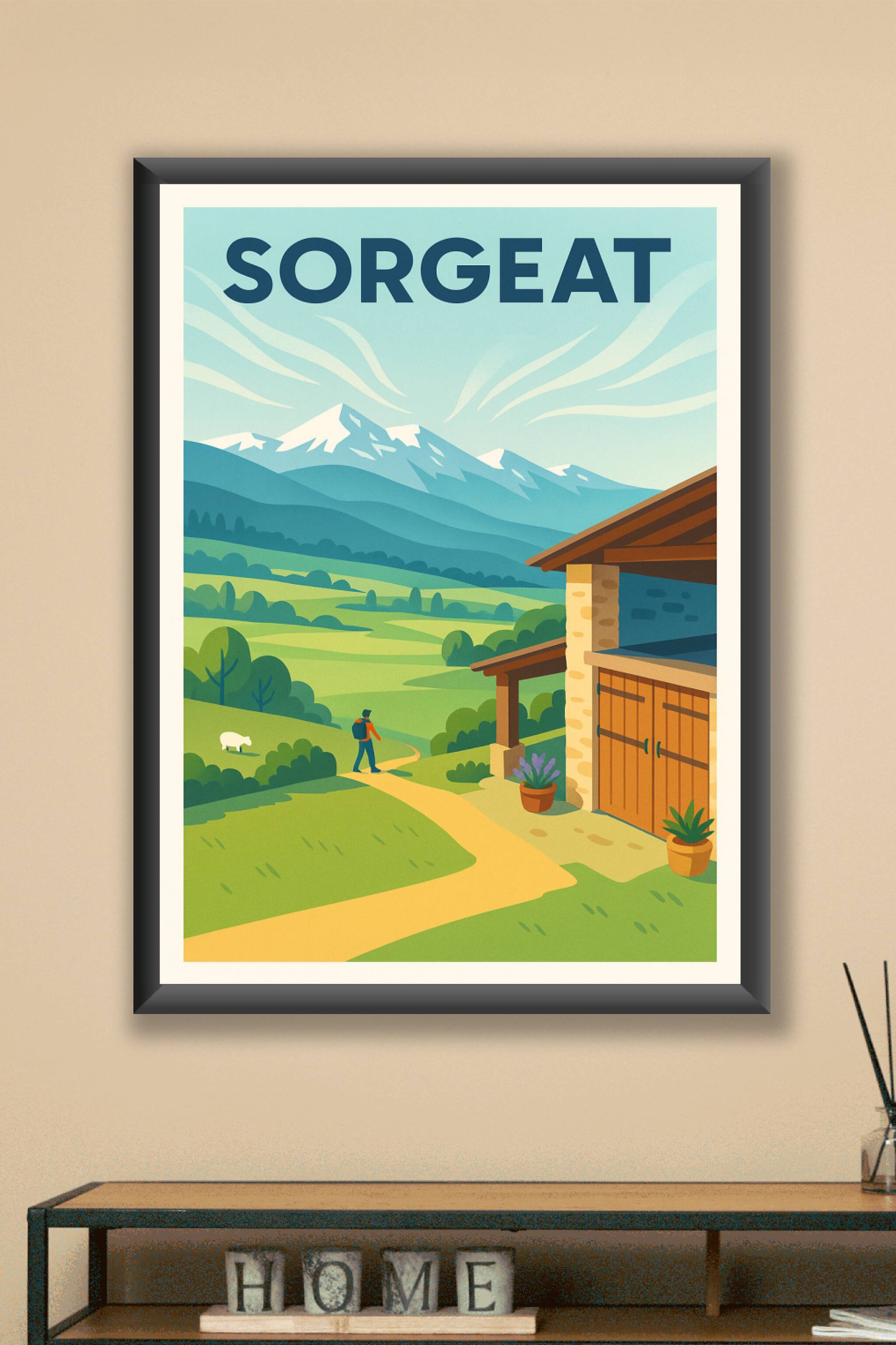 Affiche Sorgeat — Promenade au cœur des montagnes verdoyantes · poster d'art de Sorgeat