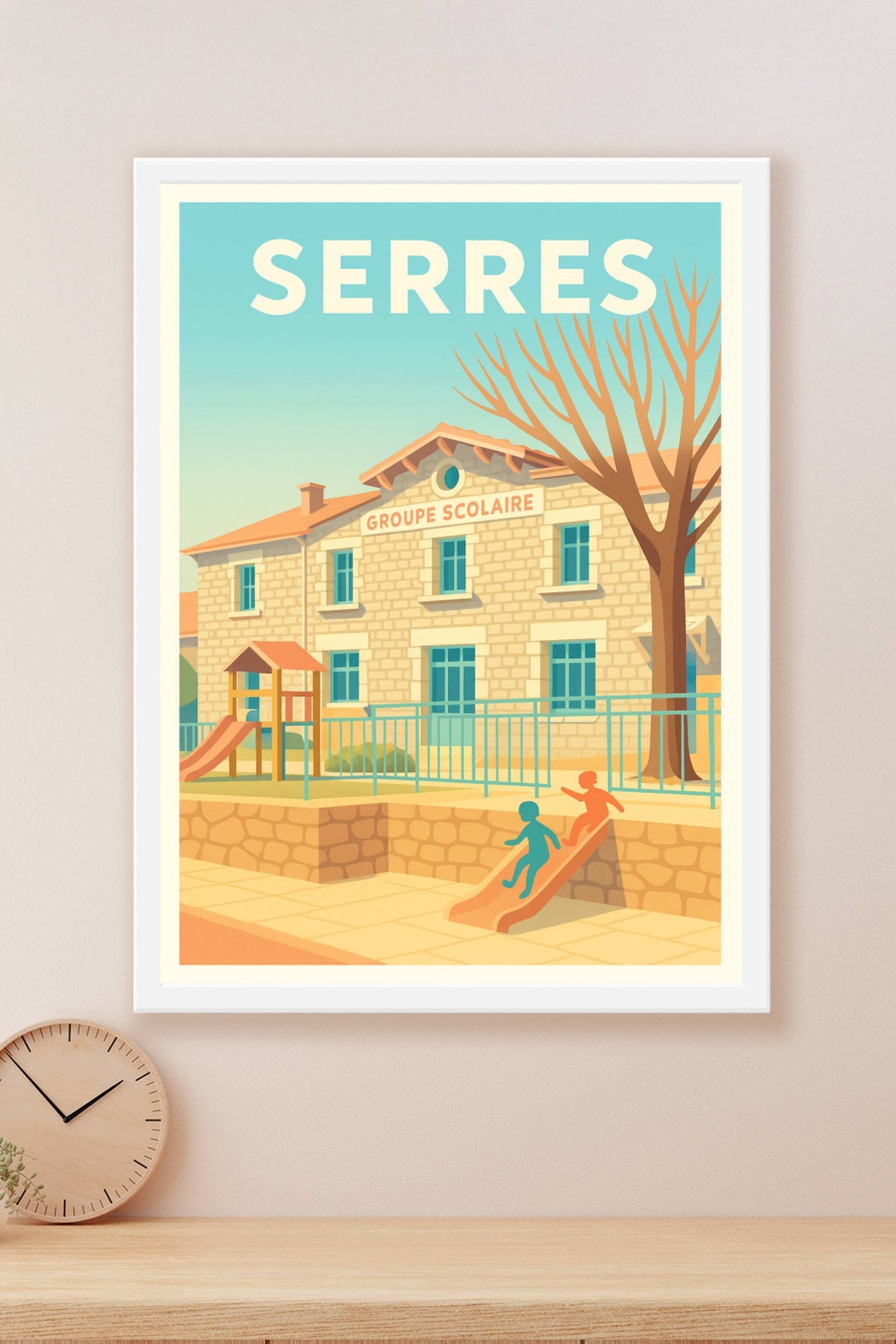 Affiche Serres — L'école au cœur de la vie locale · poster d'art de Serres