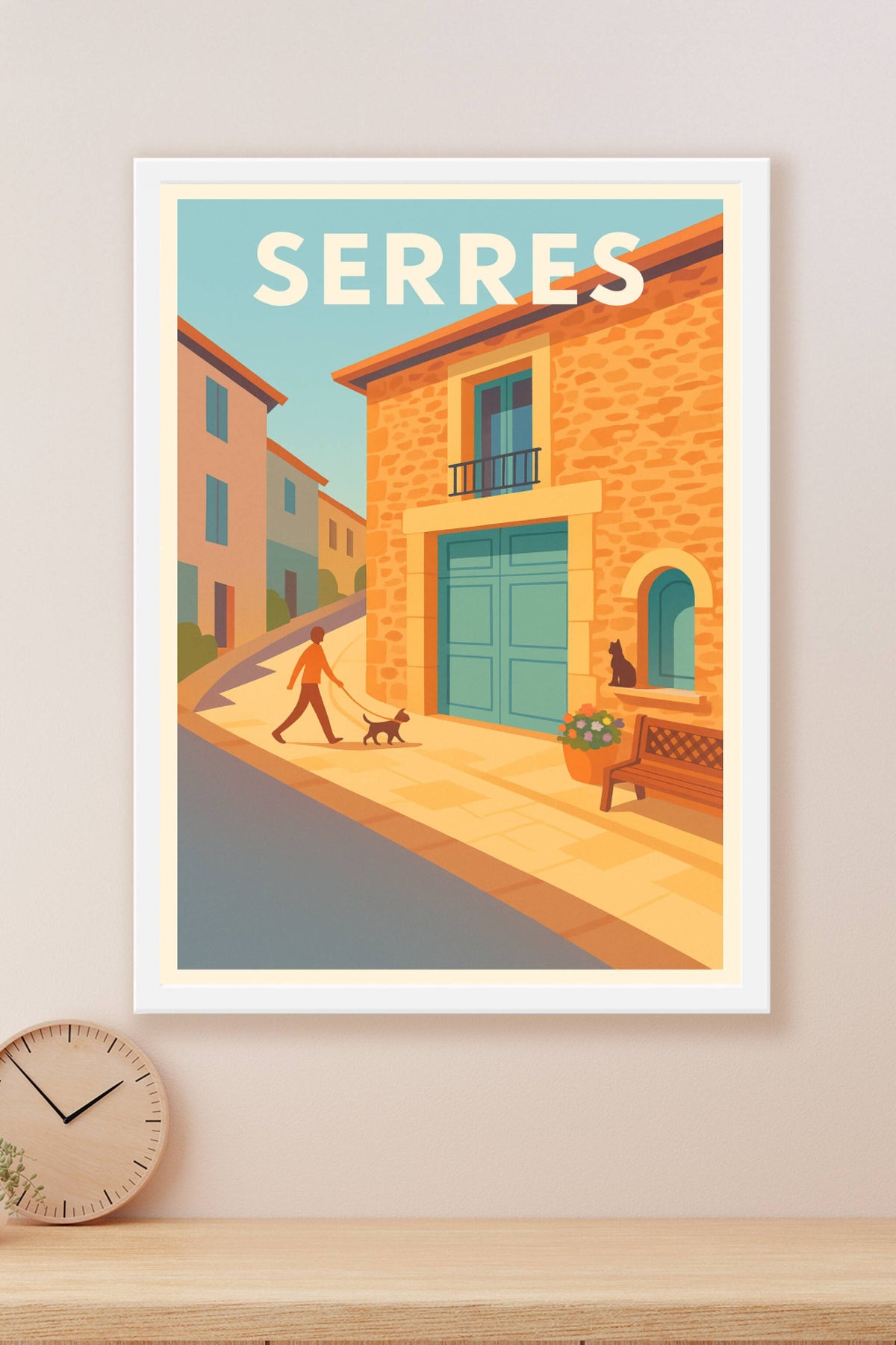 Affiche Serres — Charme tranquille d'un village provençal · poster d'art de Serres