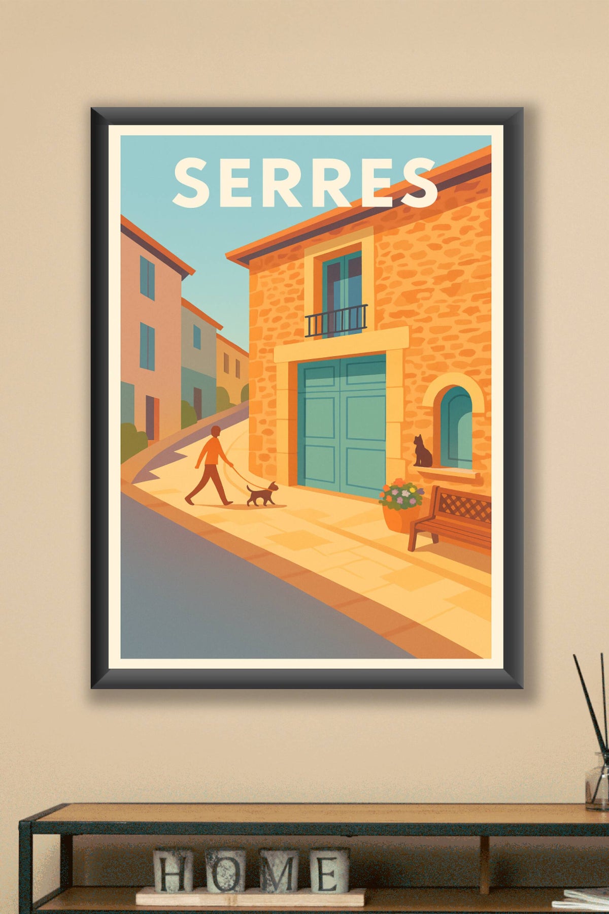 Affiche Serres — Charme tranquille d'un village provençal · poster d'art de Serres